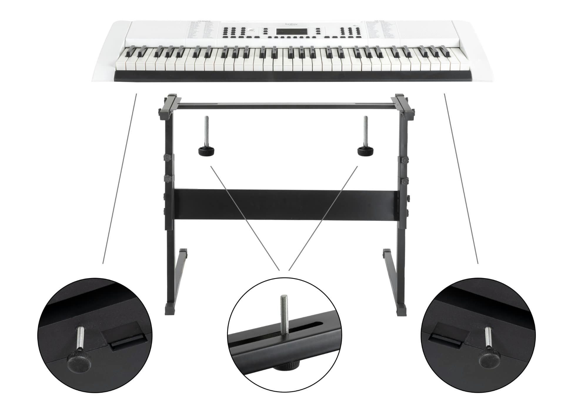 McGrey Keyboardständer Z-Keyboardstativ - Ergonomische Drehschrauben Höhenverstellbar 55-83cm, Exakte Positionierung dank integrierter Messskala