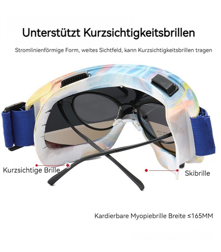 Erwachsene für Skibrille weiß Rouemi den Skibrille,winddichte Outdoor-Skibrille Bergsport