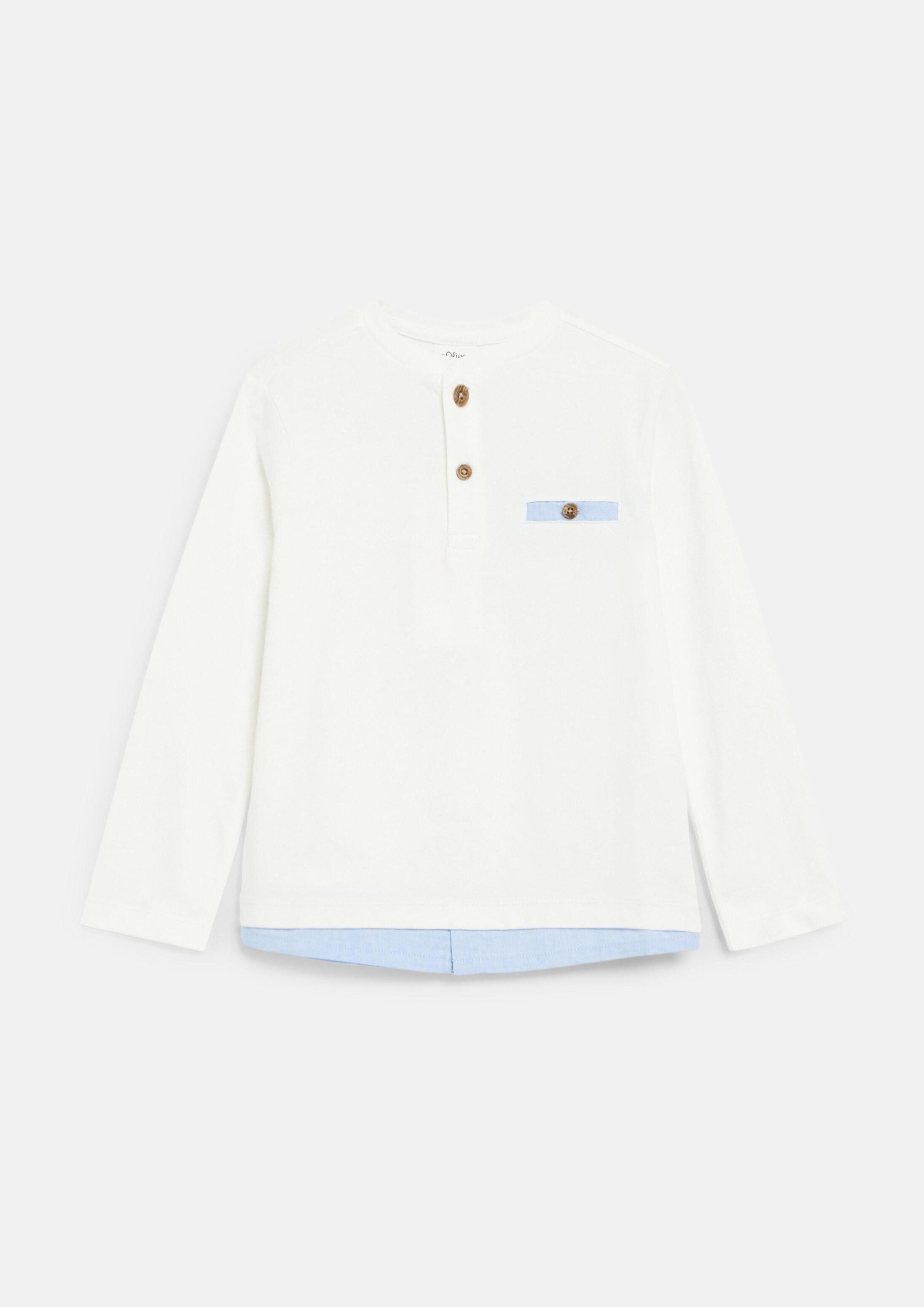 s.Oliver Langarmshirt T-Shirt Henleyshirt in Layering-Optik