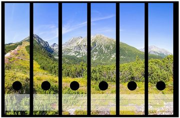 Wallario Etiketten Berggipfel in der Tatra, Ordnerrücken-Sticker in verschiedenen Ausführungen