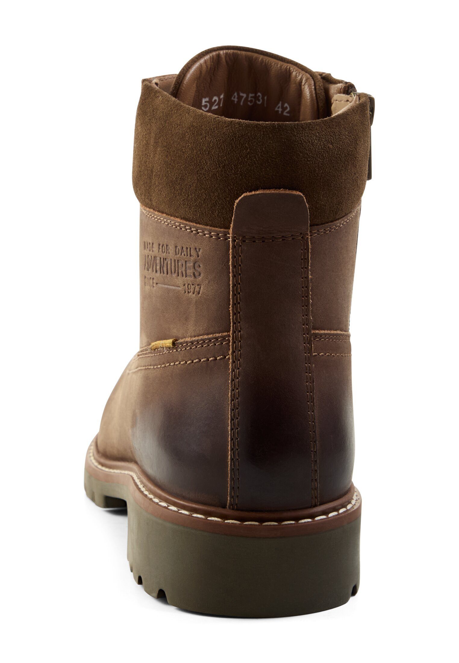 camel active Lederschuh mit Gummiprofil Schnürschuh