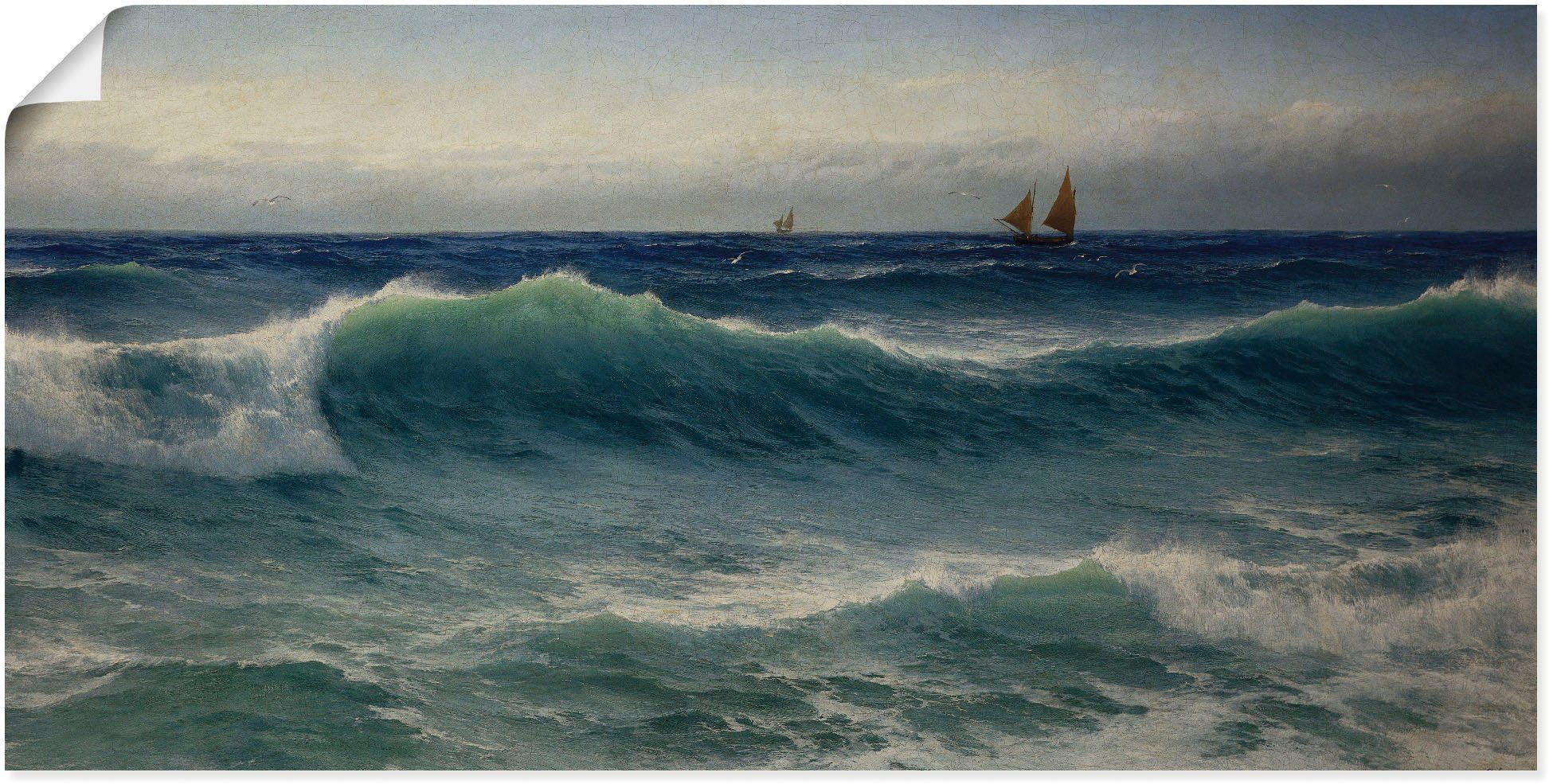 Artland Poster oder (1 Brechende Wandbild in St), Wandaufkleber als Wellen. Gewässer Größen 1893, versch. Leinwandbild,