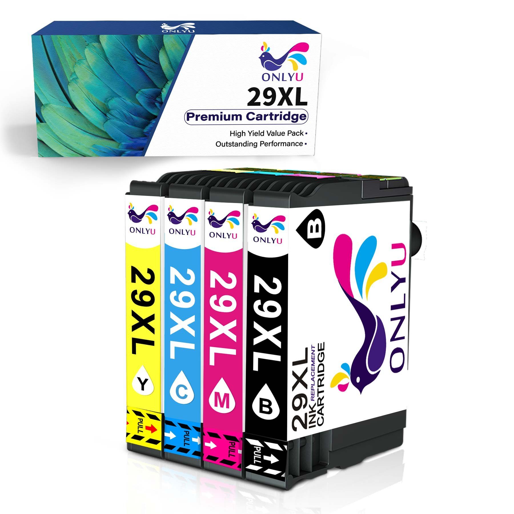 ONLYU »4er-pack ersetzt Epson 29XL 29 XL T2991 druckerpatronen«  Tintenpatrone (Für Epson Expression Home XP235 XP245 XP247 XP250 XP255  XP257)