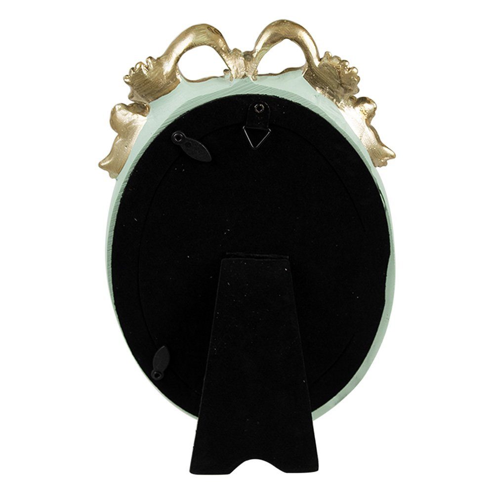 Clayre & Eef Bilderrahmen Barocker Bilderrahmen Oval Blumenranken Grün-Gold 10x15 Clayre & Eef