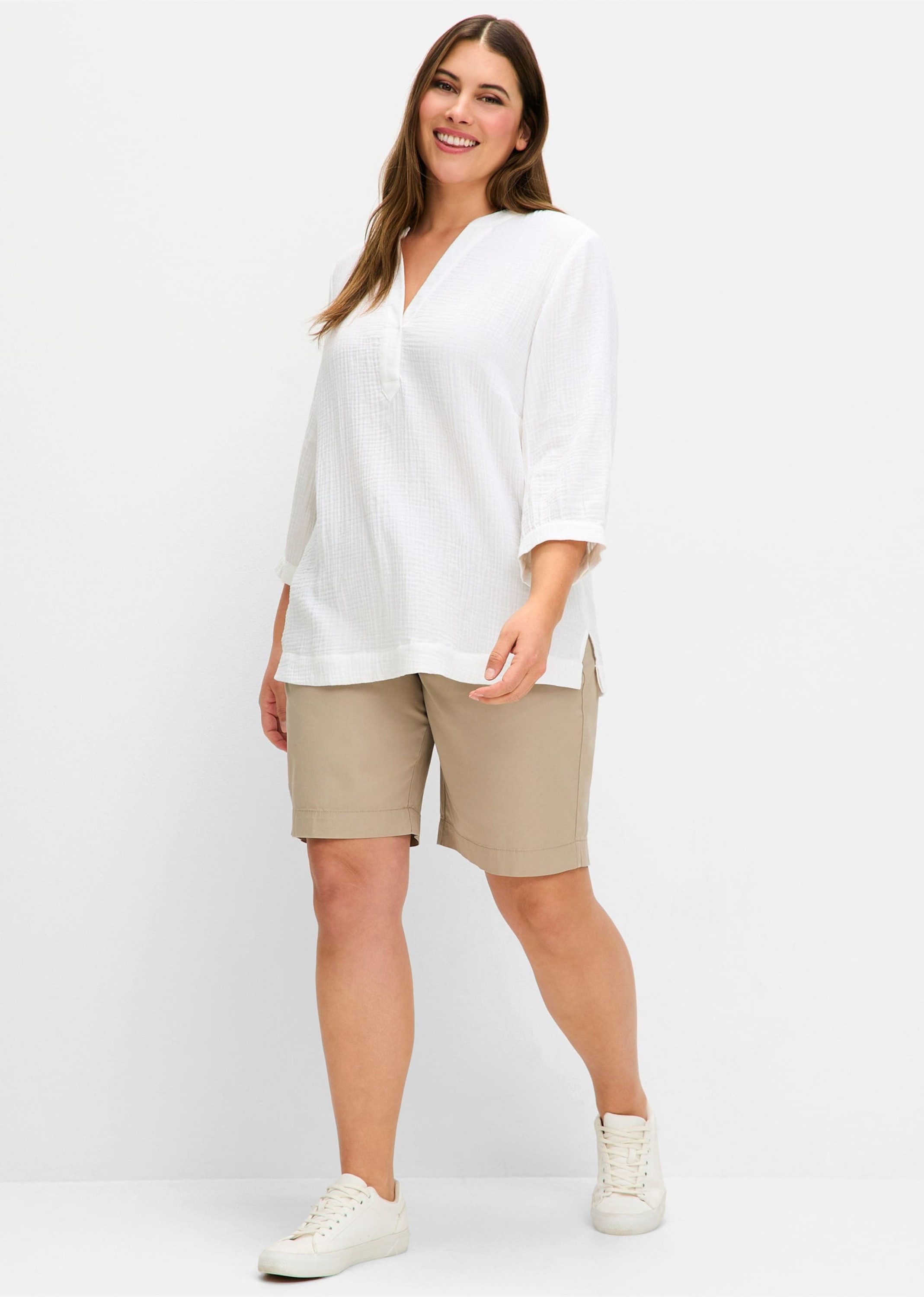 Sheego Klassische Bluse Tunika 3/4-Arm günstig online kaufen