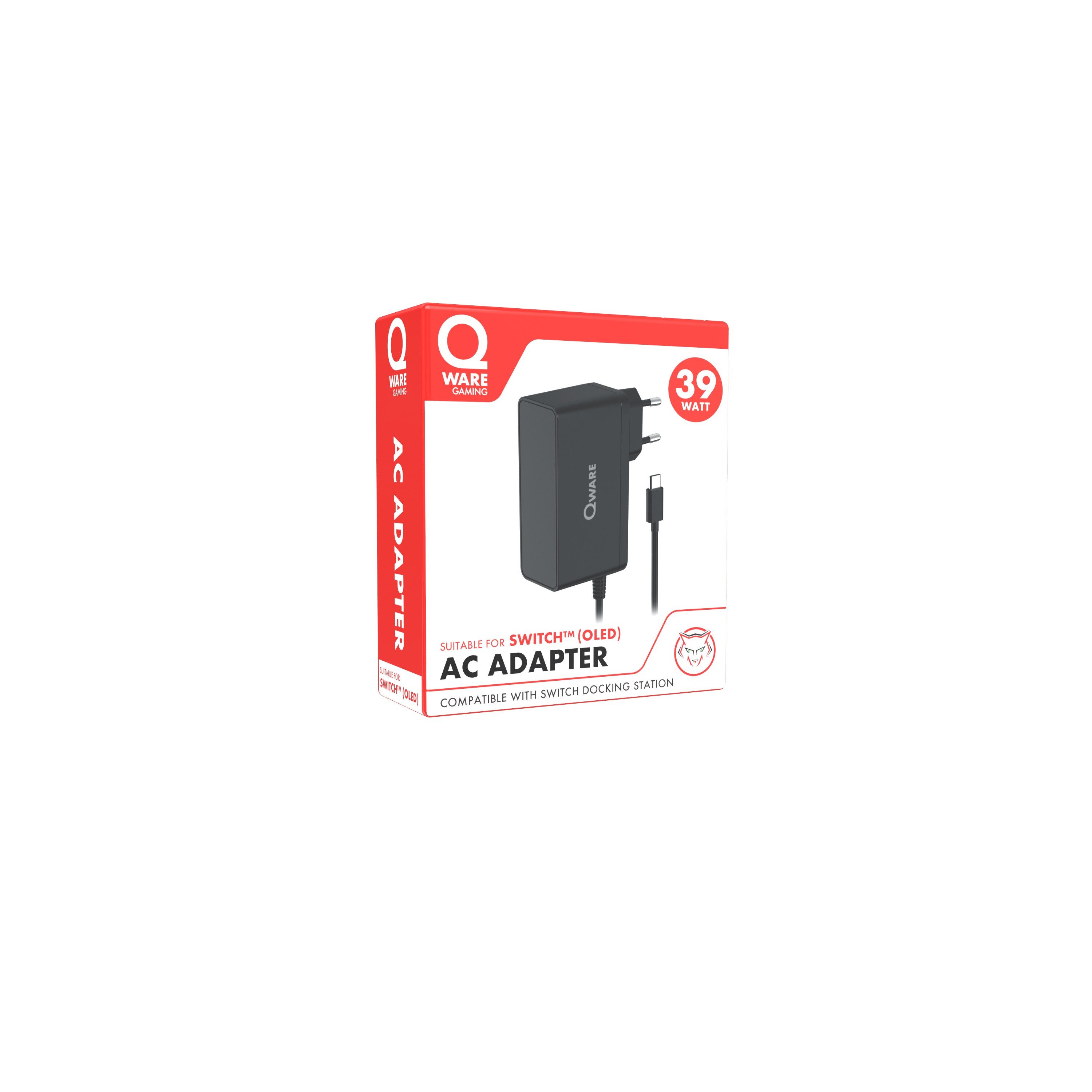 Qware Gaming Ladegerät 39W – USB-C kompatibel mit Nintendo Switch & Geräte Zubehör Nintendo