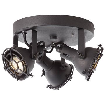 Brilliant Deckenleuchte Jesper, 3000K, Lampe Jesper LED Spotrondell 3flg schwarz korund 3x LED-PAR51, GU10