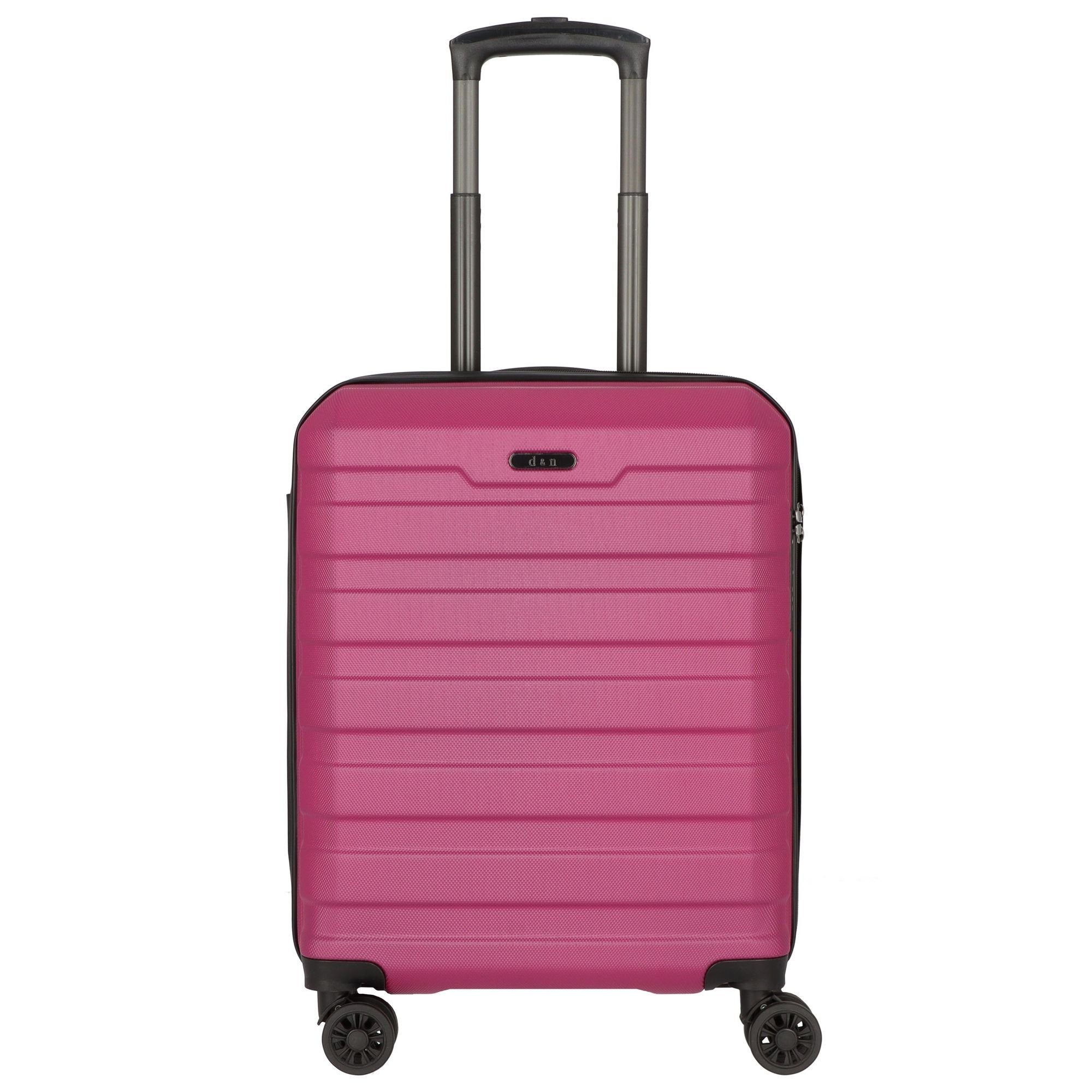 D&N Handgepäck-Trolley Travel Line 2400, 4 Rollen, ABS pink