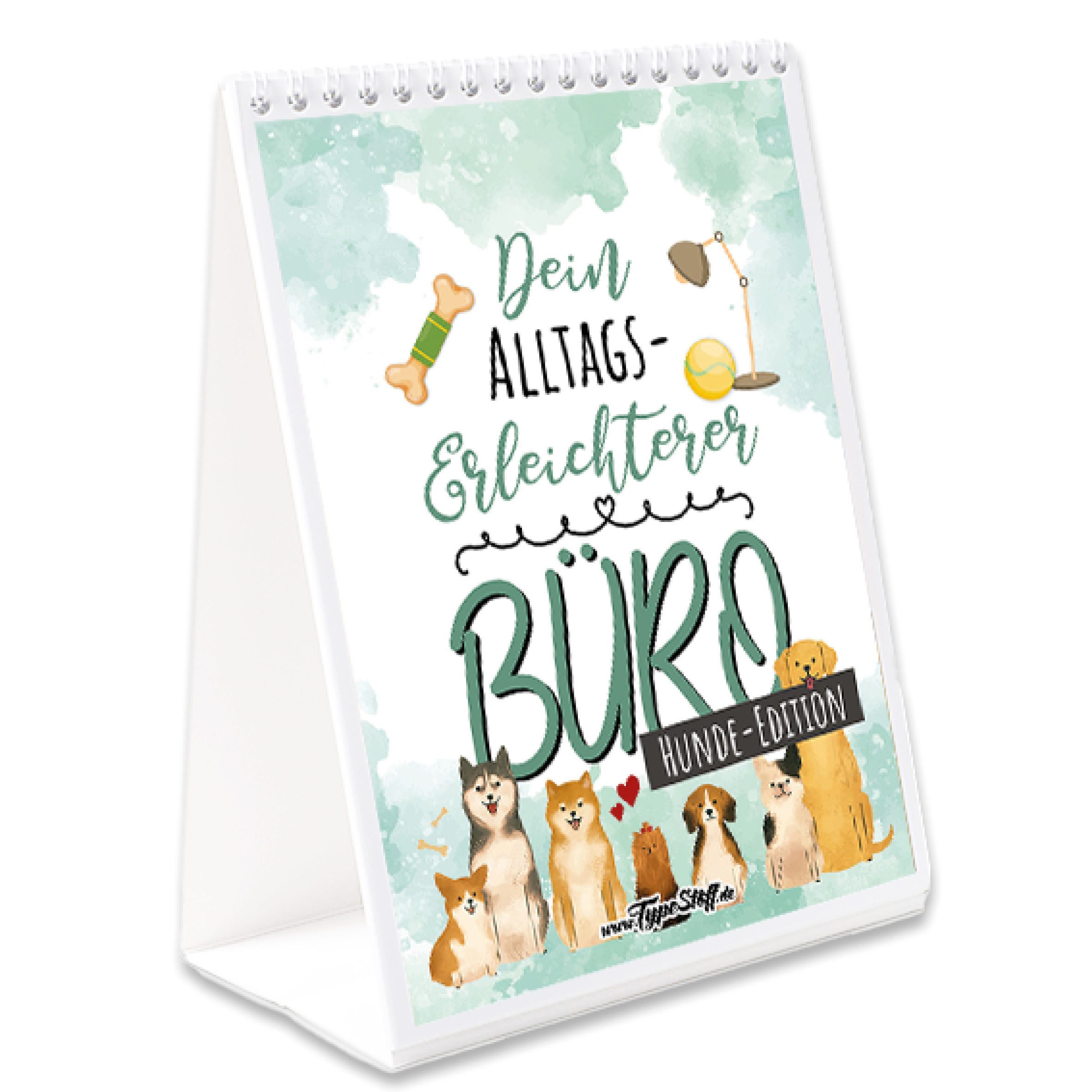 TypeStoff Tischkalender Büro-Sprüchekalender: Hunde-Edition – Deko & Motivation ohne Datum
