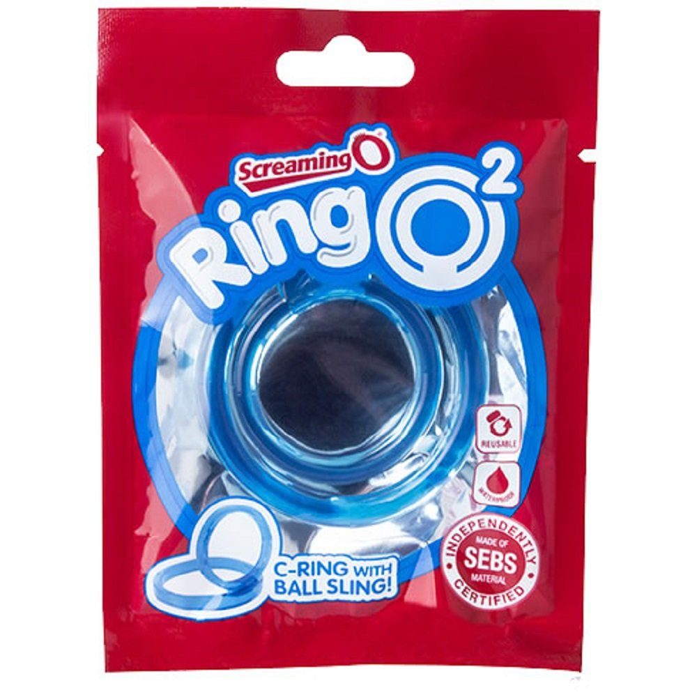 The Screaming O Penisring Ring O² (Blue), 1-tlg., doppelter Penisring für Hoden und Penis