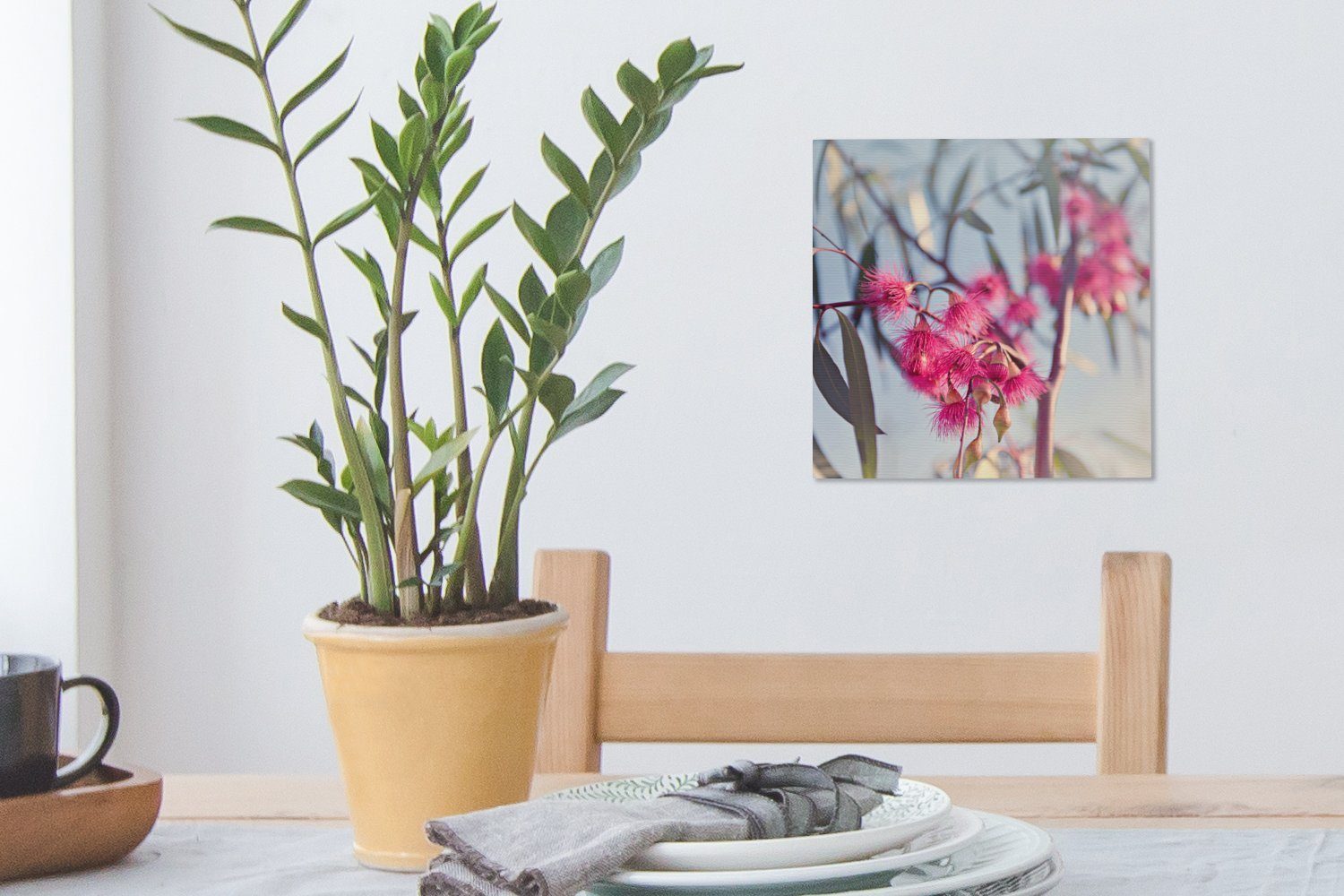 Bilder Wohnzimmer Rosa Baum, einem (1 Eukalyptuszweige für Leinwandbild in OneMillionCanvasses® Schlafzimmer Leinwand St),