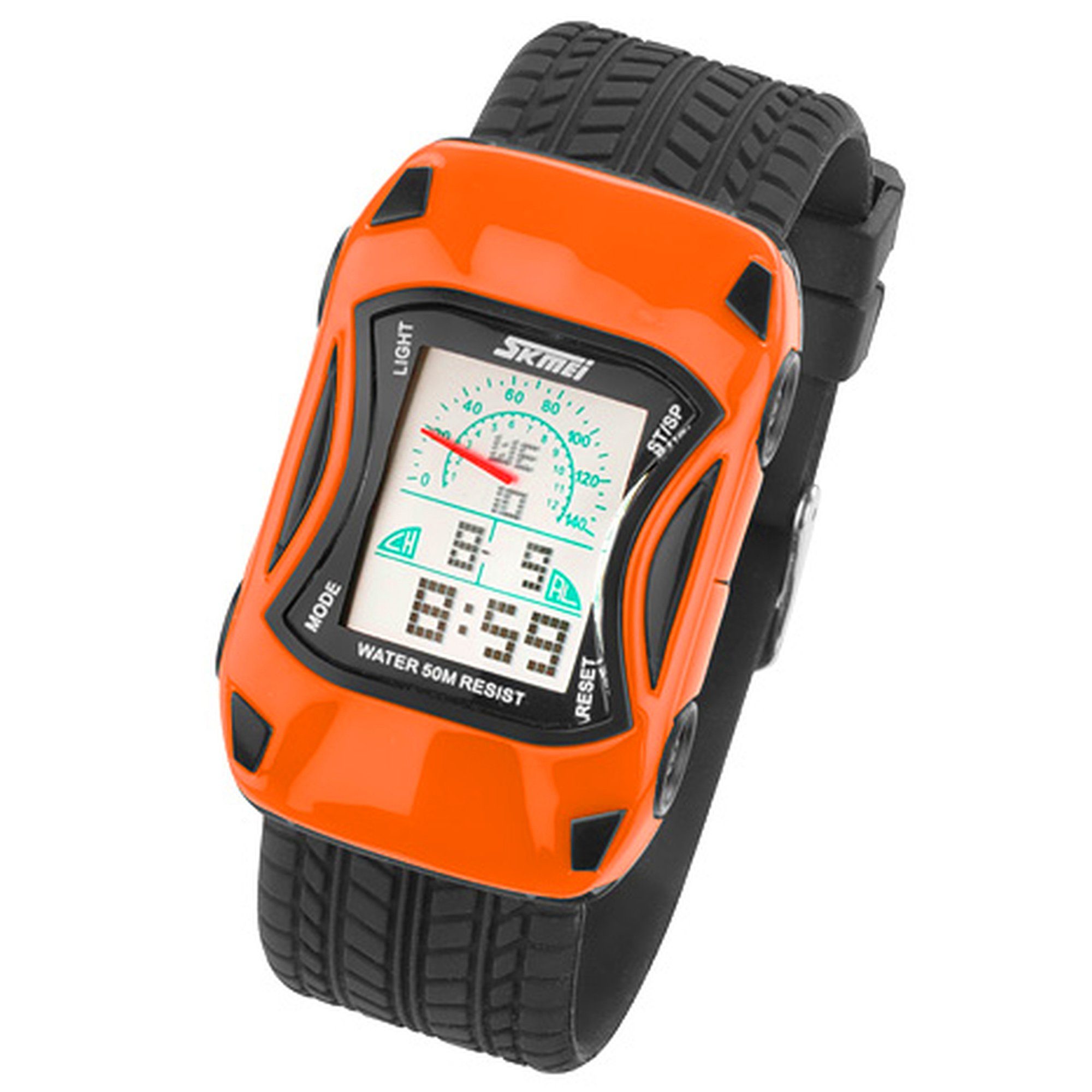 Taffstyle Quarzuhr Kinder Armbanduhr Silikon Auto Digital Alarm Uhr, Jungen Quartz Stoppuhr Sportuhr Kinderuhr Farbige Lernuhr Silikonuhr