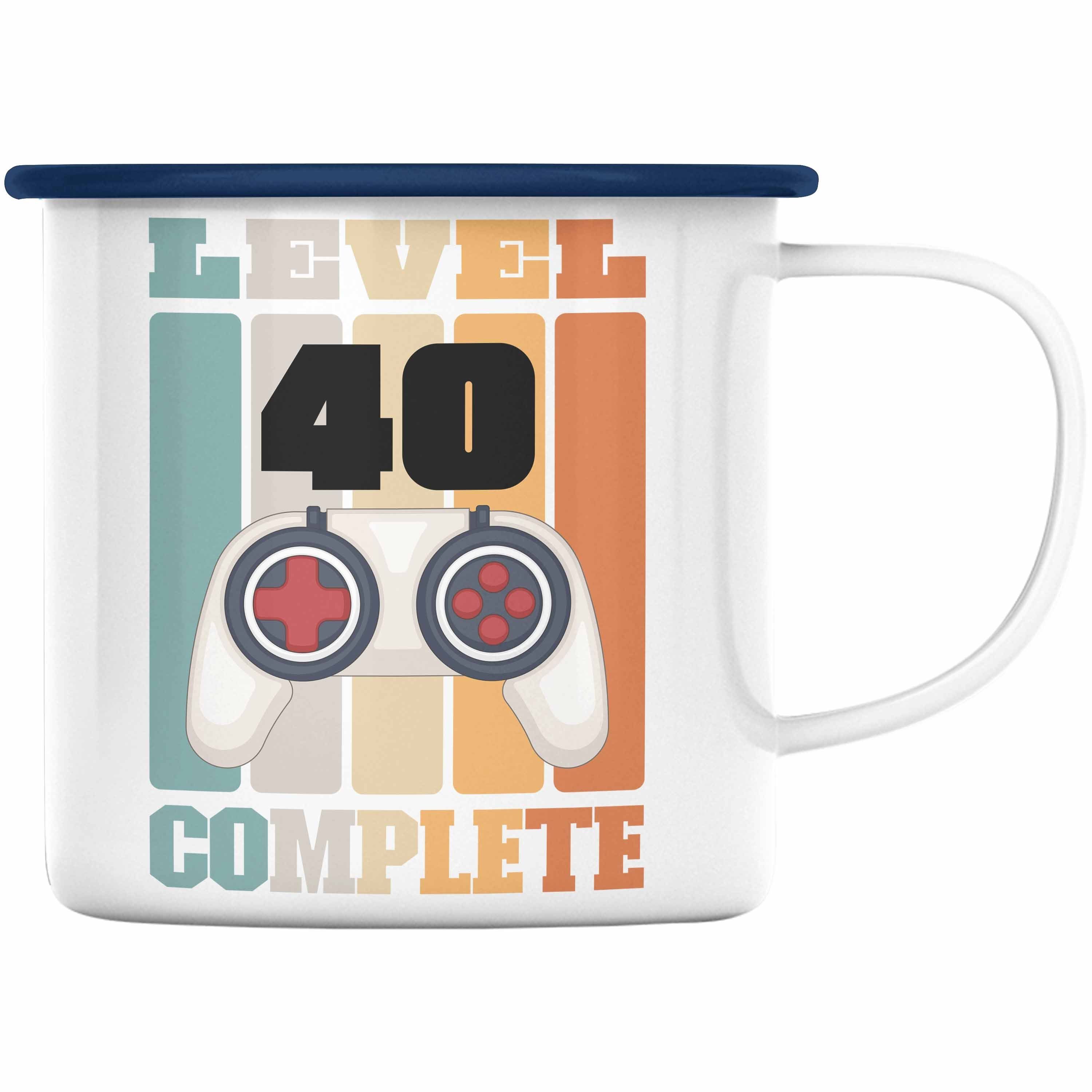 Emaille Trendation Lustig Gamer Vater Geschenke Geschenkidee Geburtstag Mann Thermotasse - Männer Blau Mutter 40 Geschenke 40. Trendation Geschenk Tasse 40er