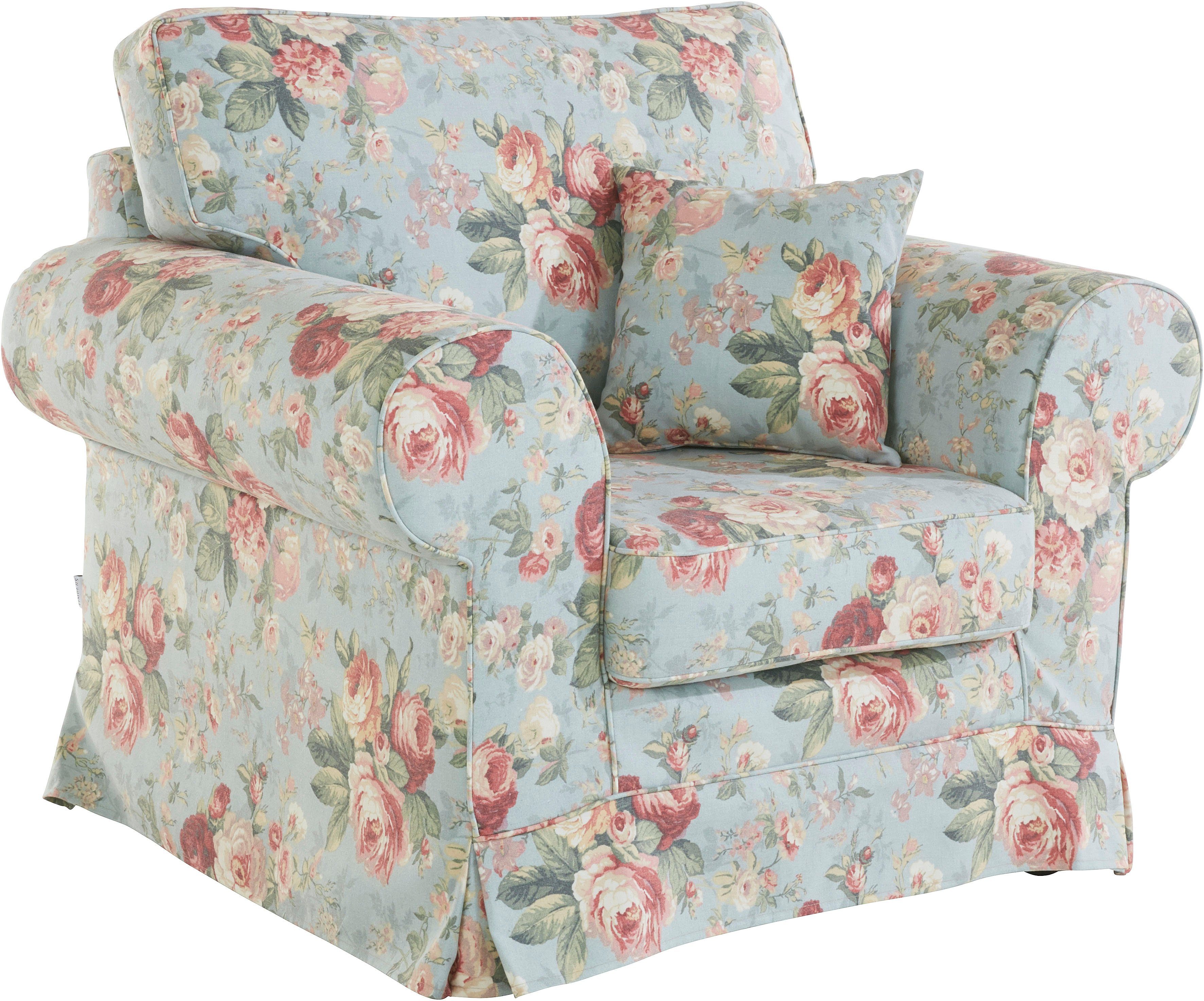 Home Hussenoptik, Shadmoor-Serie Sessel zur Shadmoor, affaire mit Blumendruck, uni passend in oder