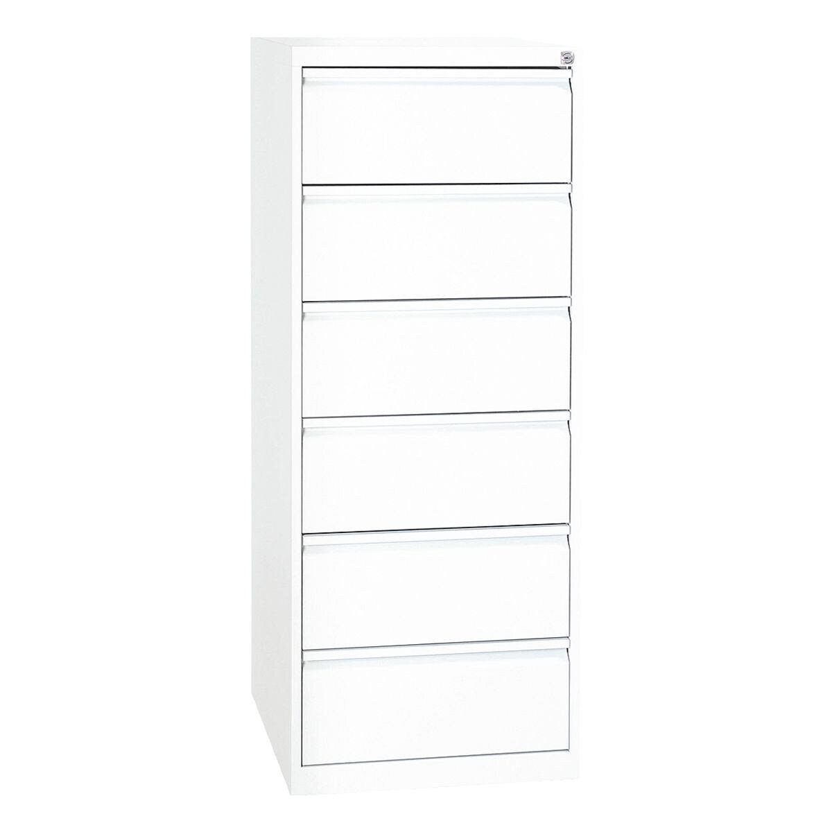 GUERKAN Aktenschrank Karteschrank bis DIN A5 quer, 6 Schubladen, abschließbar, 53x132 cm weiß