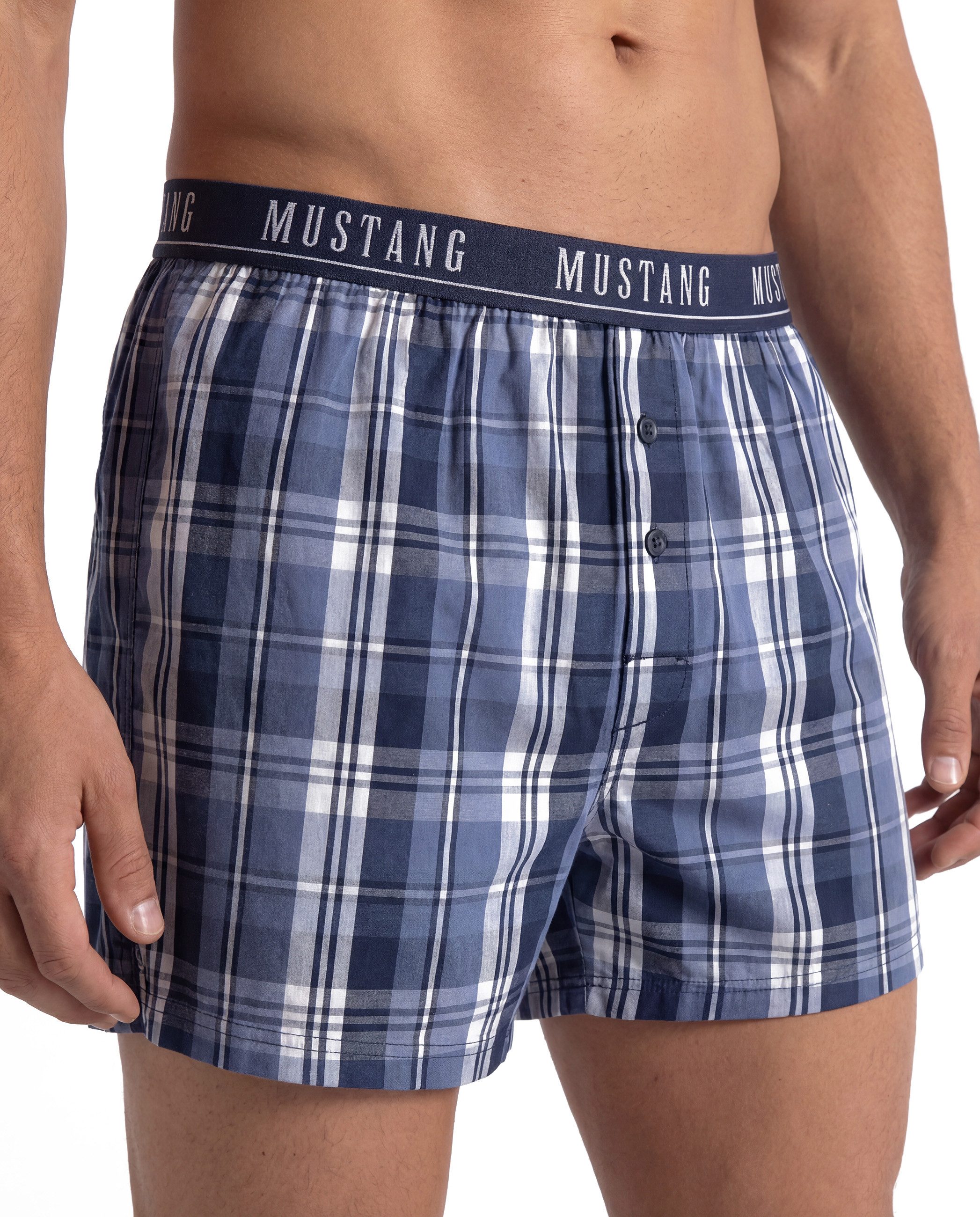 MUSTANG Boxershorts Freddy Unterhose Unterwäsche (Spar-Set, 2-St) Bequem & locker - OEKO-TEX® Standard - Elastischer Bund - Atmungsaktiv – Bild 4 von 5