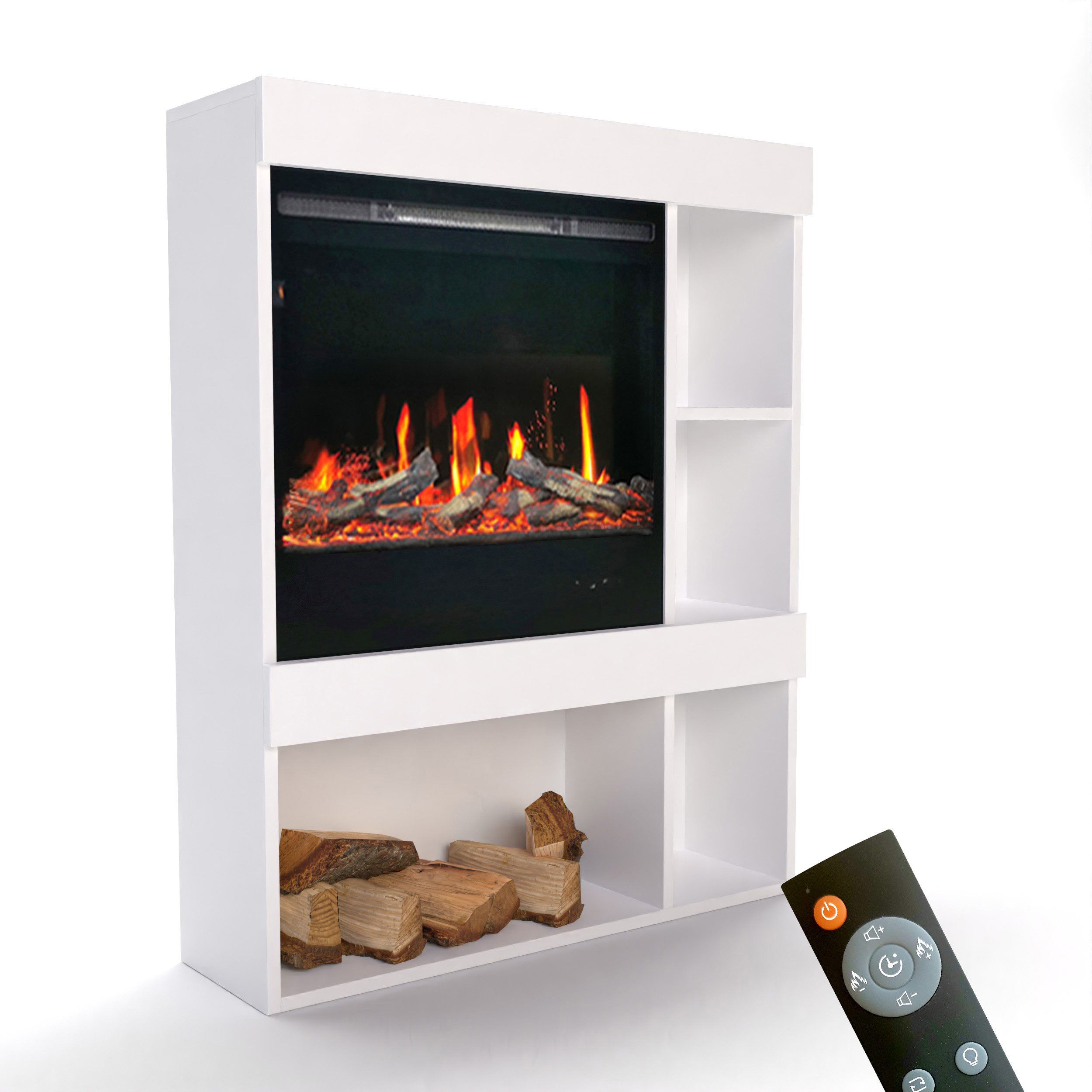 GLOW FIRE Elektrokamin Glow Fire SCM-3 Elektrokamin Screen Motion, Elektrischer Kamin mit Fernbedienung, Timer, 3D Flammenspiel, LED Feuer