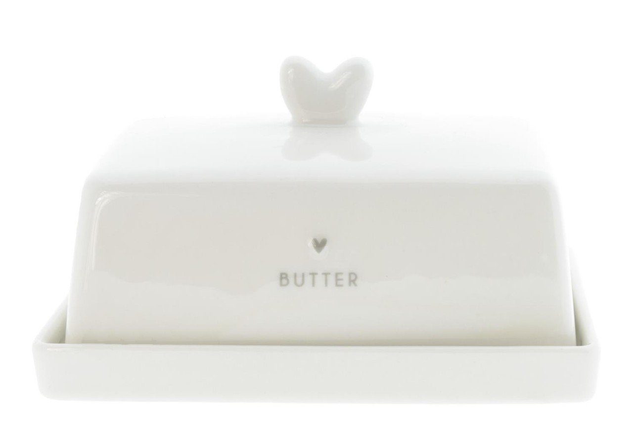 5Five Simply Smart Butterdose mit Streichmesser, Keramik, Bambus, 13.5 x  9.3 cm