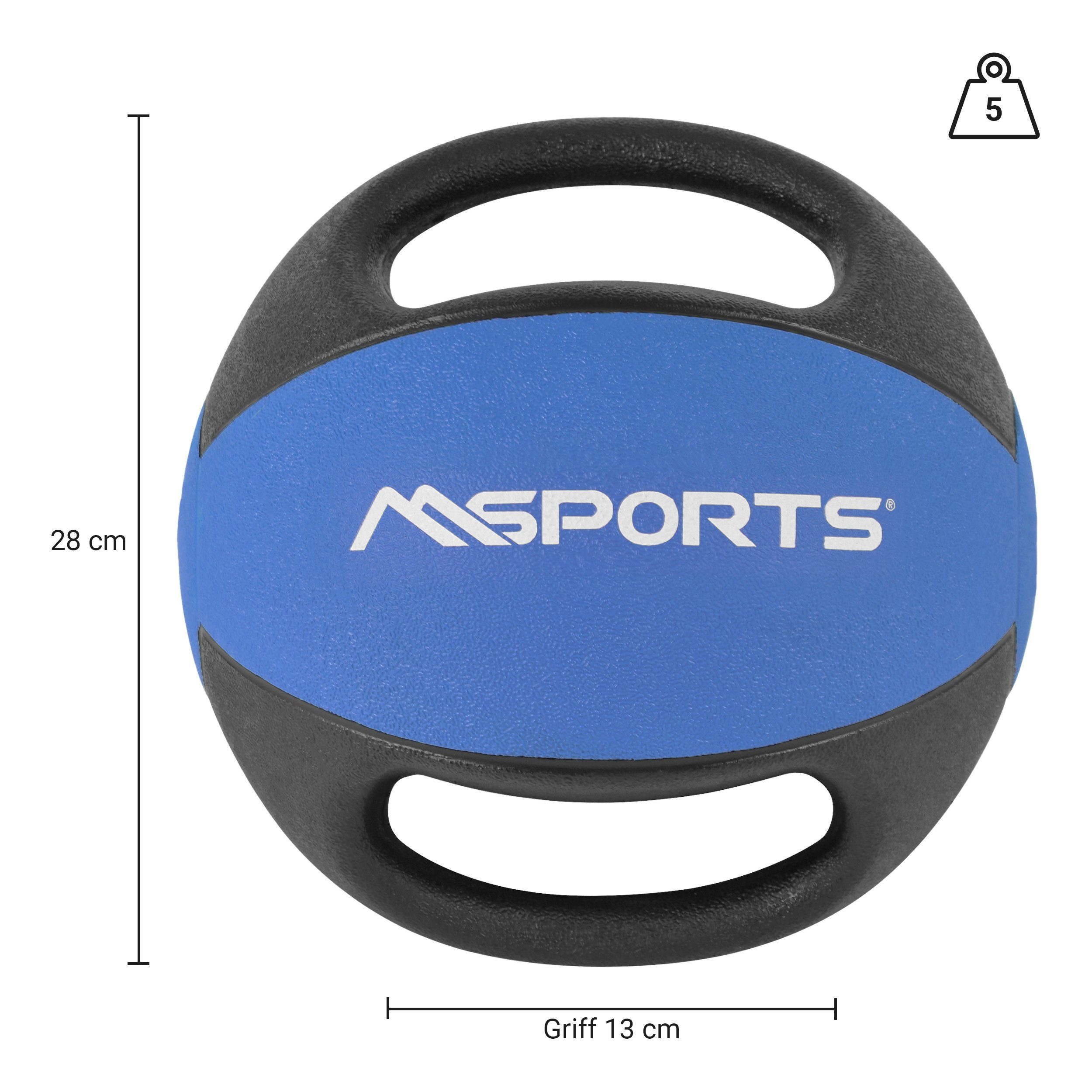 MSports® Medizinball MSPORTS Medizinball Premium mit Griffe 1 – 10 kg