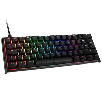 Ducky ONE 2 Mini Gaming-Tastatur (MX Black, PBT Tastenkappen, RGB LED, USB, deutsches Layout QWERTZ, Schwarz)