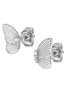 Fossil Paar Ohrstecker Schmetterlinge, STERLING, JFS00621040, mit Zirkonia (synth)
