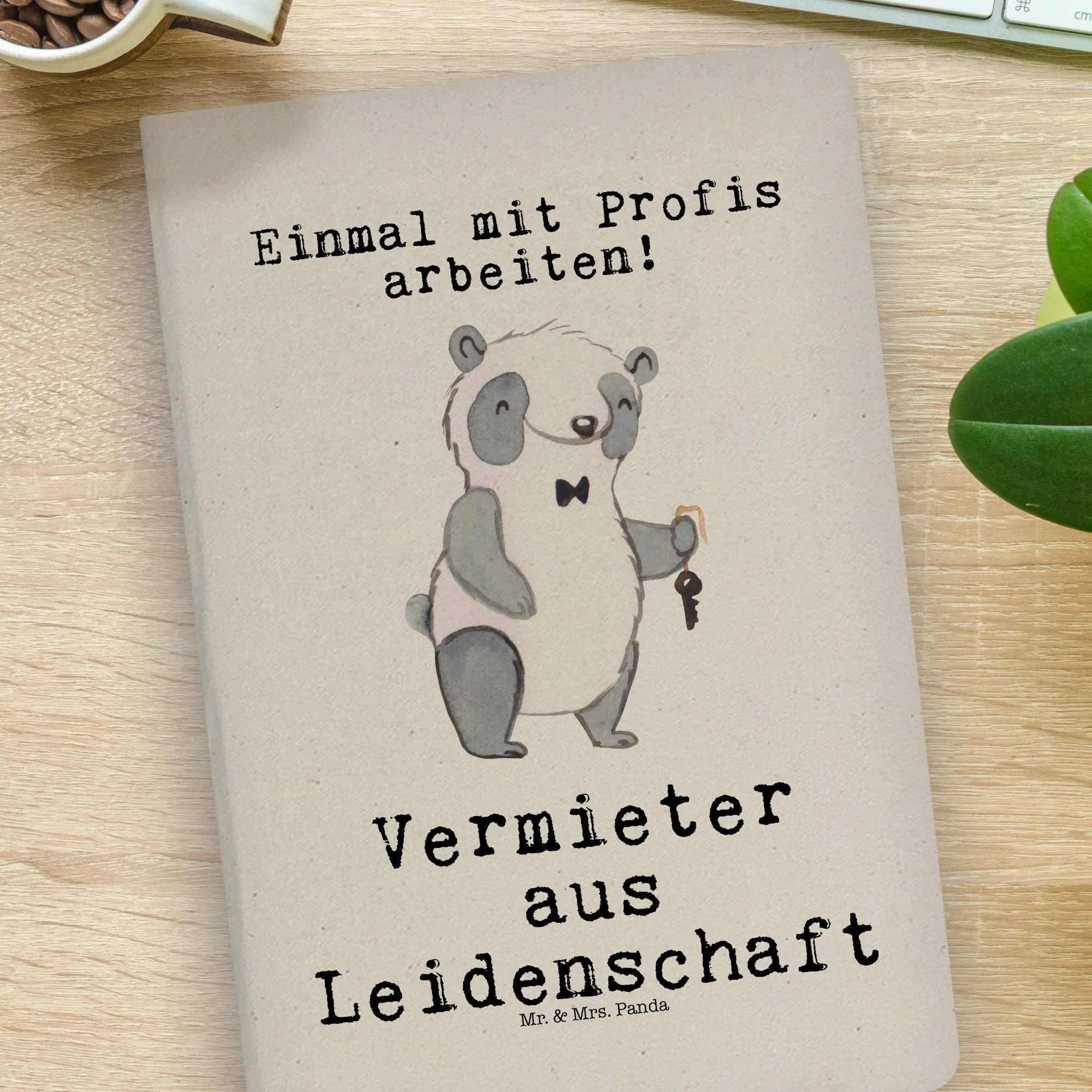 Thumbnail - Mr. & Mrs. Panda Notizbuch Vermieter Leidenschaft - Transparent - Geschenk, A4 Notizbuch Punkte, Mr. & Mrs. Panda, Langl...