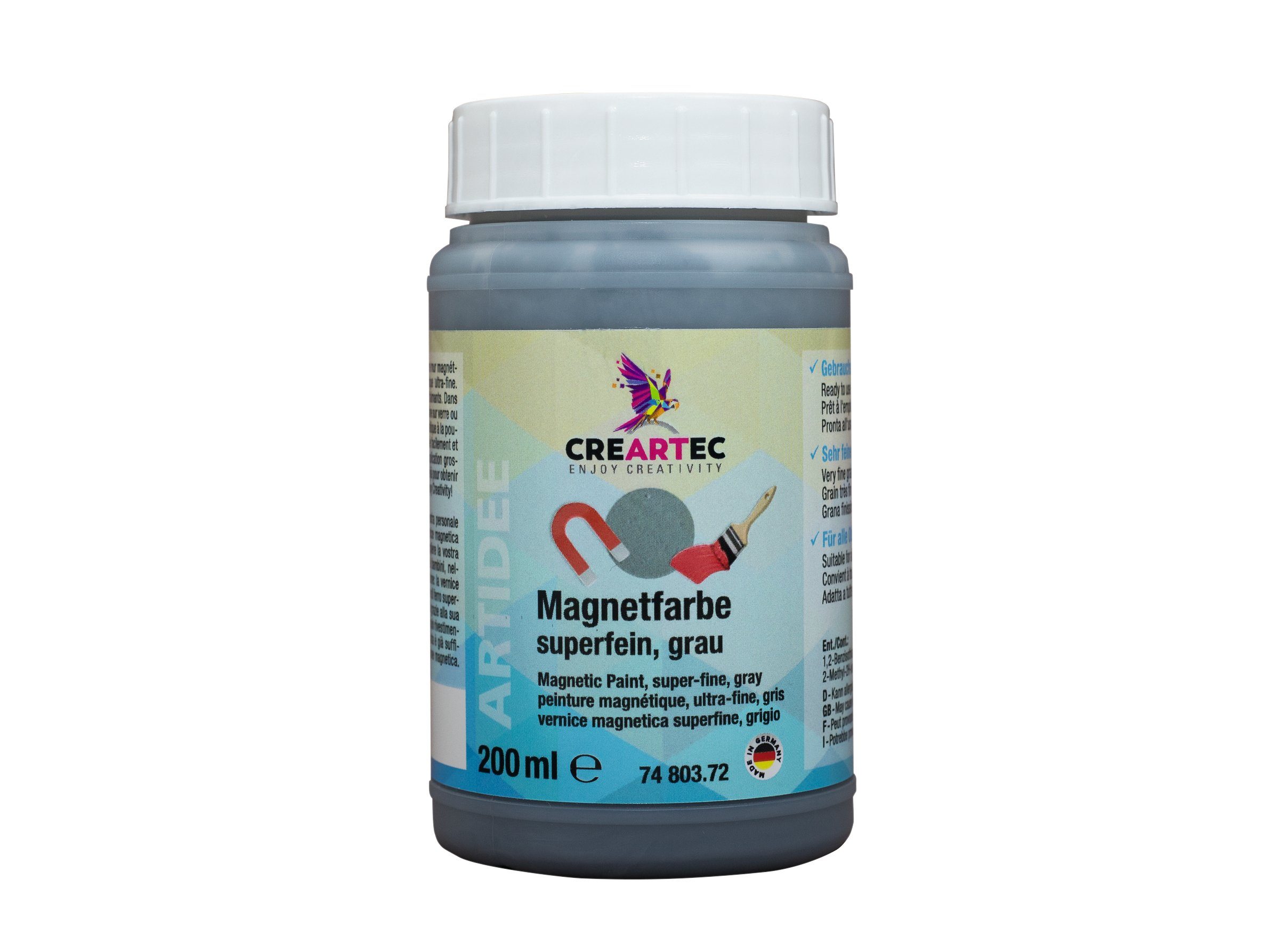 CREARTEC Magnetfarbe Magnetfarbe superfein, 200 ml Grau | Modellierwerkzeuge
