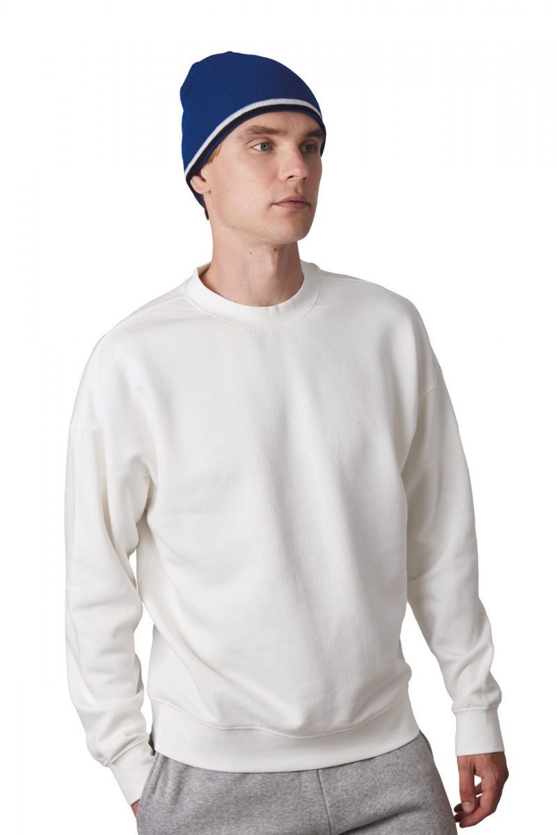 K-UP Bommelmütze Beanie Mütze mit Kontrastrand