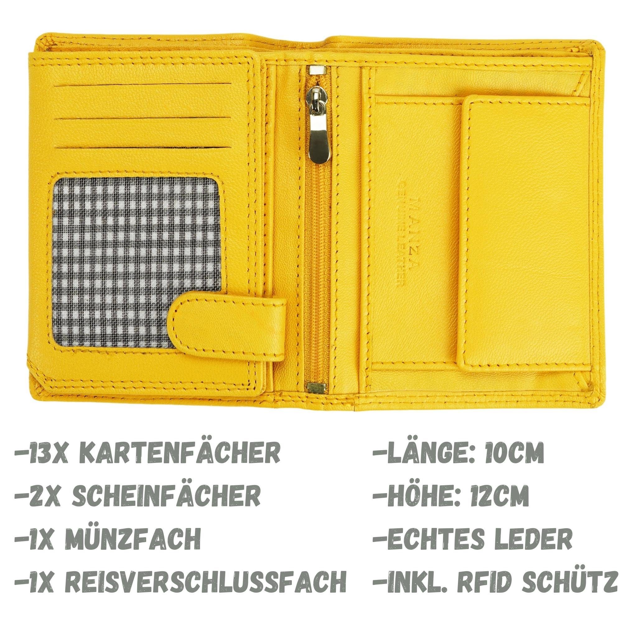 Manza Geldbörse Geldbeutel Herren Echtes Leder Portmonee Geldbörse inkl. RFID Schutz, Hochwertiges Nappa Leder, Viele Fächer, RFID- Schutz, Signaturprägung – Bild 2 von 5