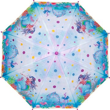 COPPENRATH DIE SPIEGELBURG Stockregenschirm Zauber-Regenschirm Nella Nixe, Punkte auf dem Regenschirm färben sich bei Nässe bunt
