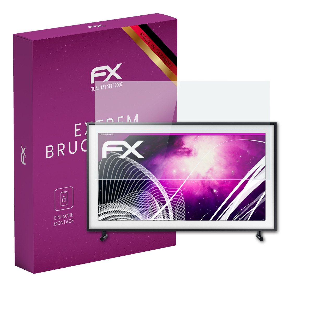 atFoliX Schutzfolie Panzerglasfolie für Samsung The Frame 43 Inch, Ultradünn und superhart