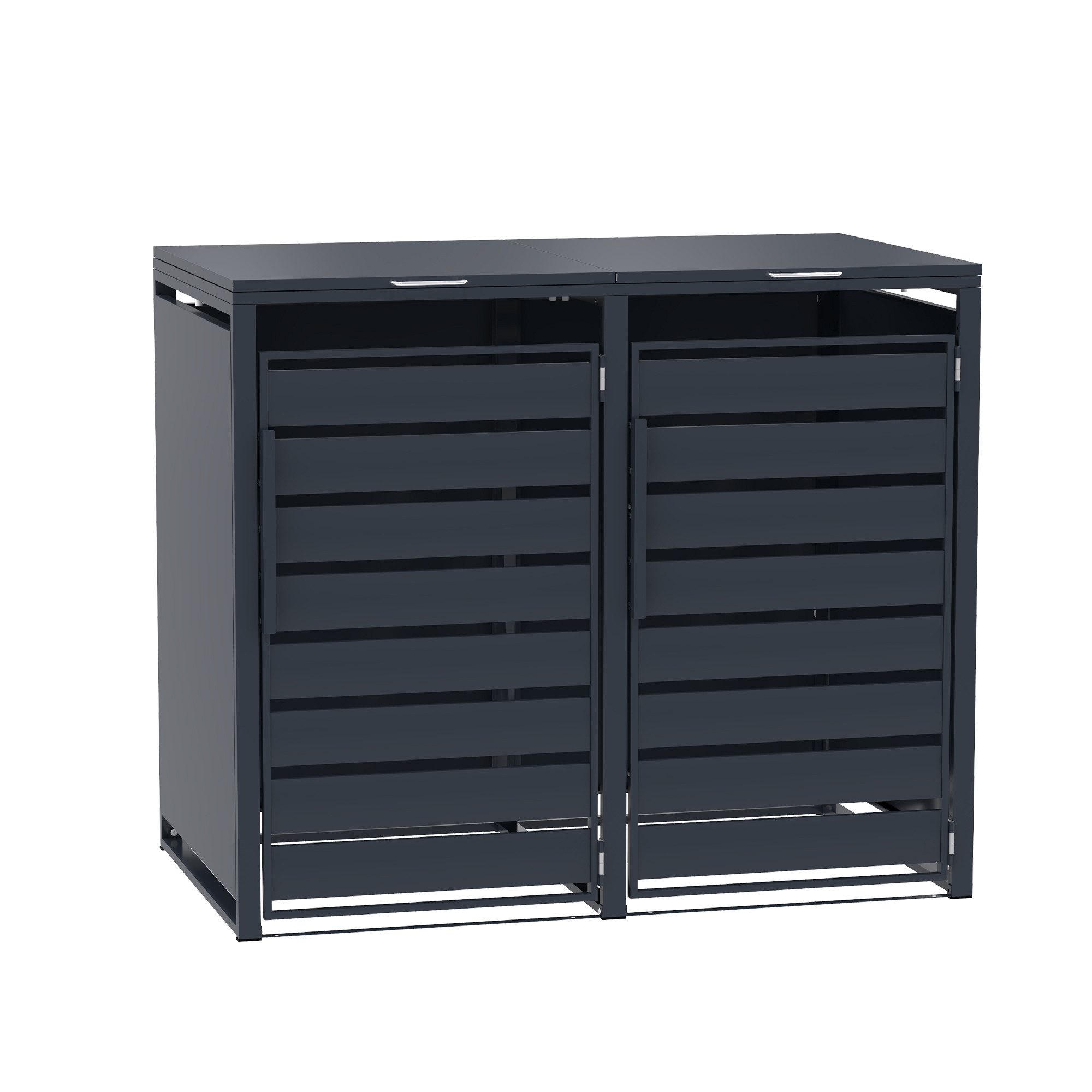 GARLIVO Mülltonnenbox Thymian Mülltonnenbox 2er 240L - wetterfest und langlebig, Verschließbare Mülltonnenverkleidung -modernes Design als Sichtschutz
