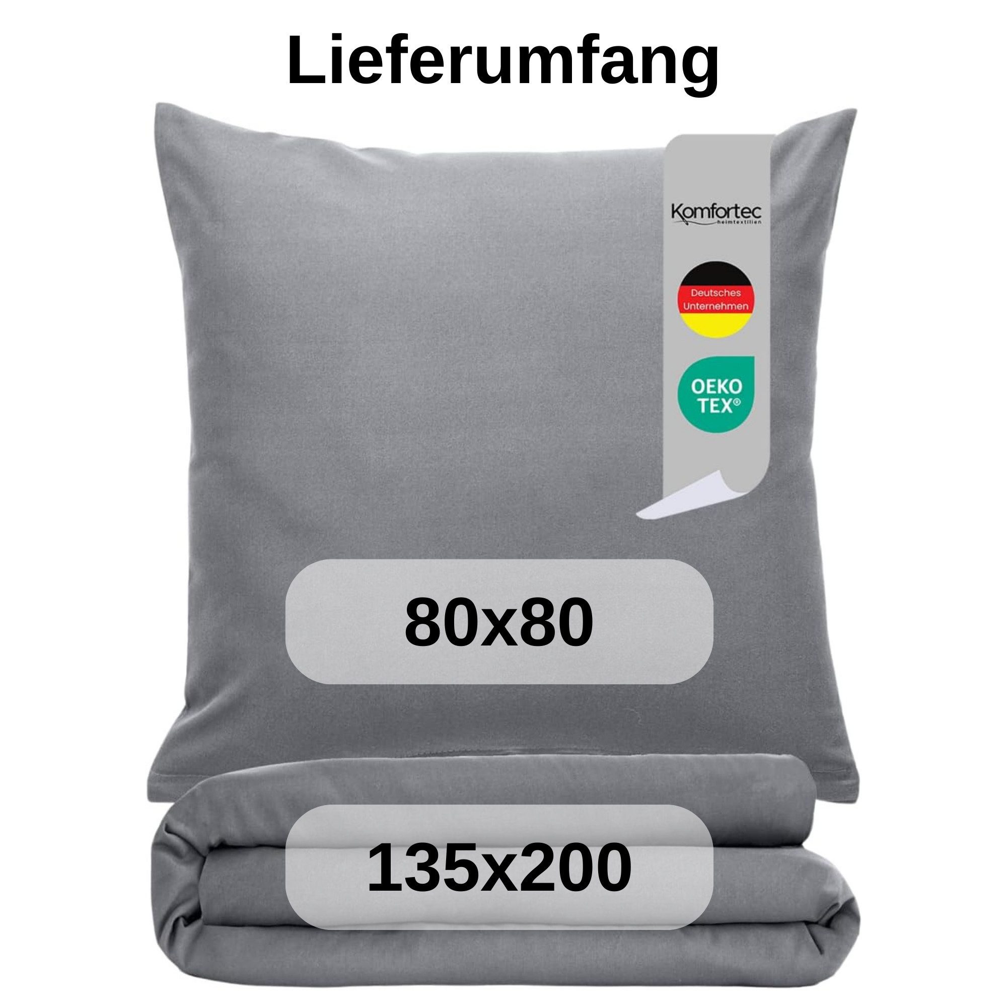 Komfortec Bettwäsche Premium, 135 x 200 bis 220 x 240 cm, 6 verschiedene Größen zur Auswahl, gebürstet 100% Mikrofaser, 2 teilig, Superweiches Bettwäsche-Set, Knitterfrei, Atmungsaktiv