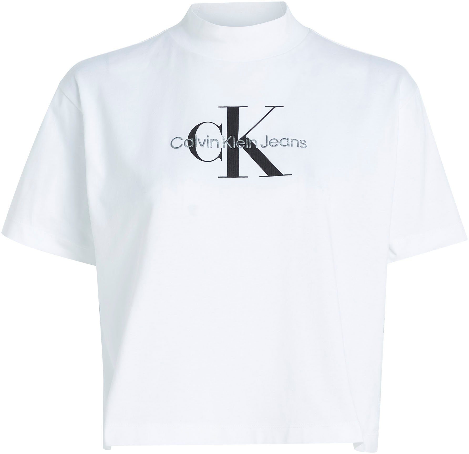 T-Shirt ARCHIVAL White Calvin MONOLOGO TEE Bright Jeans Klein