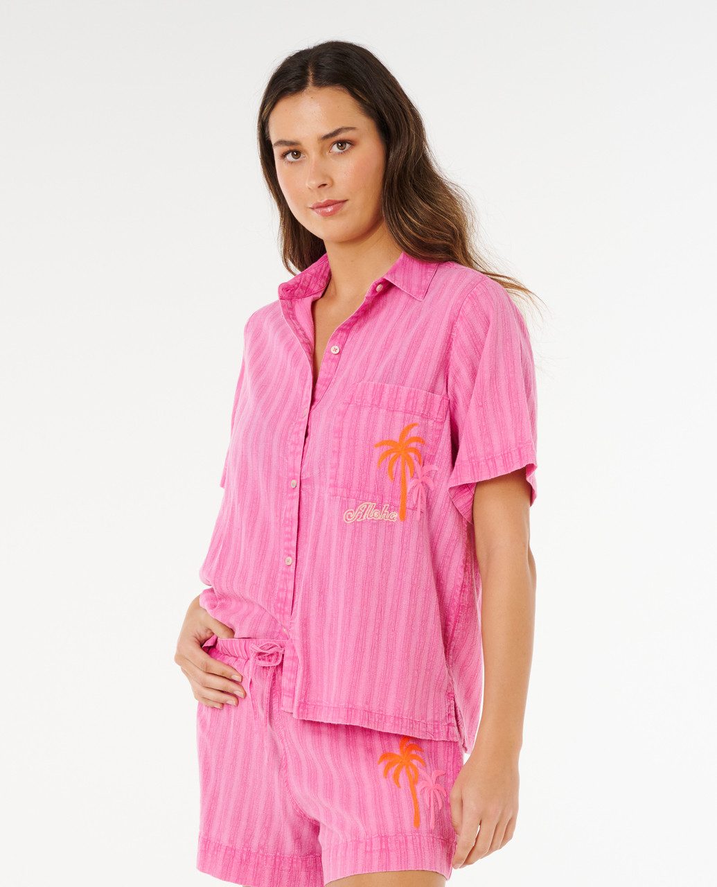 Rip Curl Kurzarmhemd Hotel Malibu Embroid Hemd