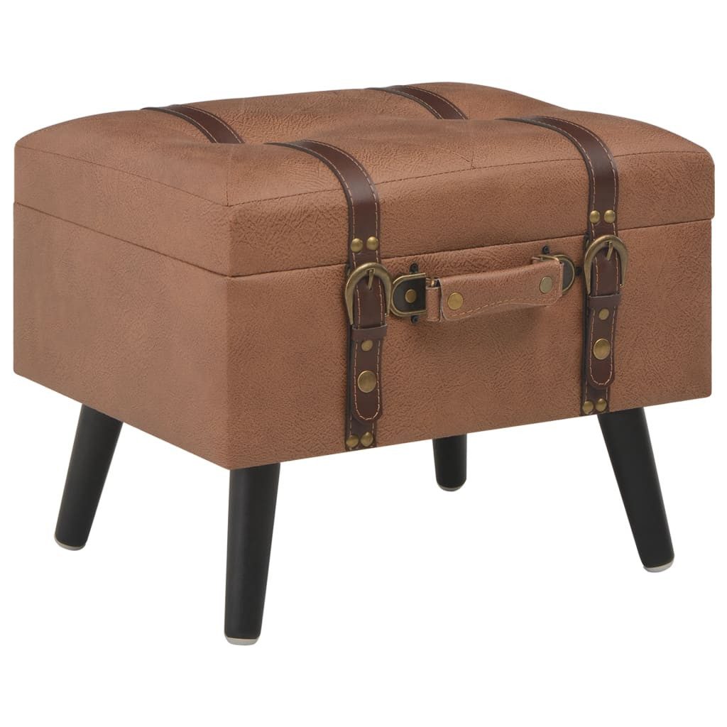Sitzbank Hocker mit Stauraum 40 cm Braun Kunstleder