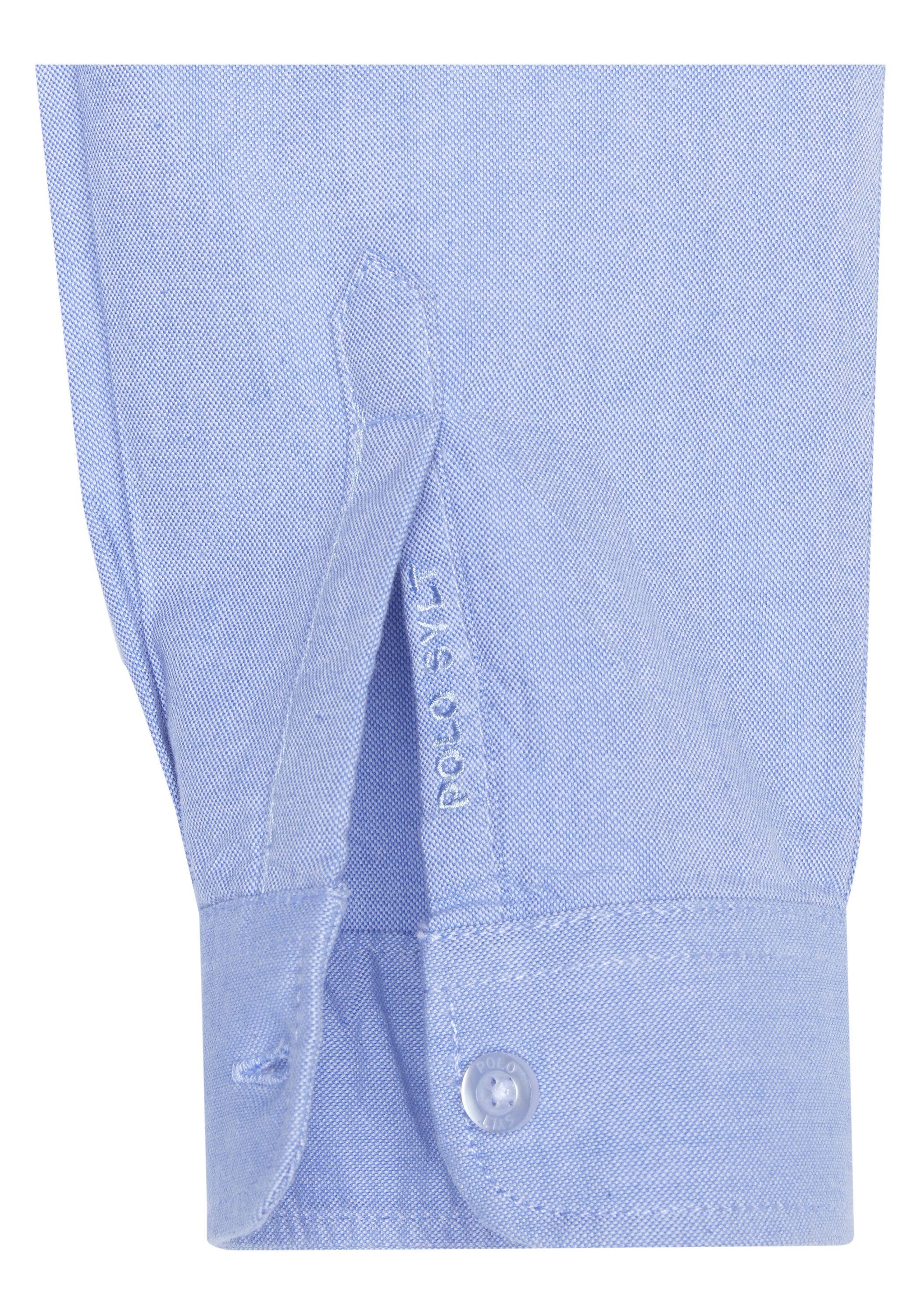 Polo Sylt Langarmhemd aus Oxford Blue Brunnera Qualität 16-3922