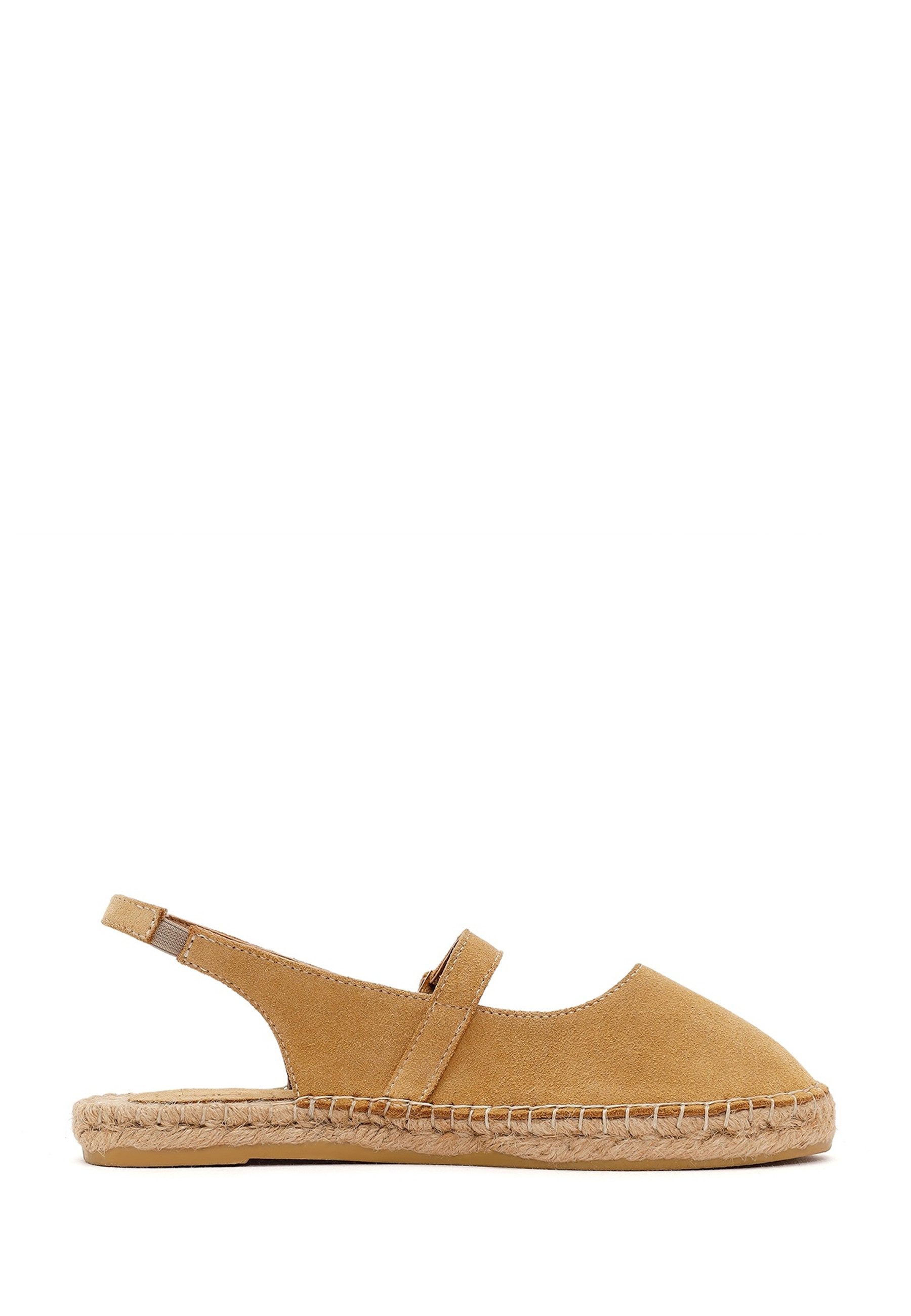 Derimod Espadrilles aus Veloursleder Espadrille Wildleder, Lederfutter, Jutesohle, Schnallenriemen
