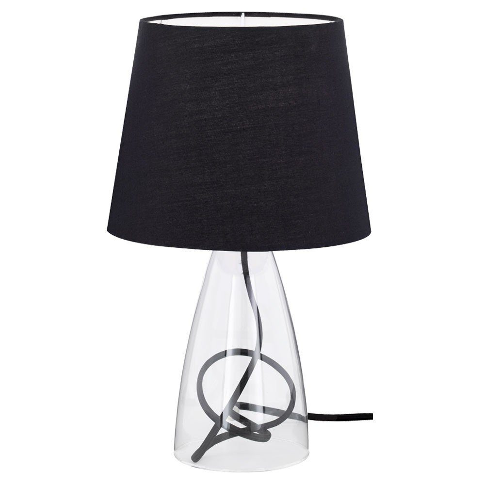 Tischleuchte, Lampe WOFI inklusive, Textil nicht Lese Leuchtmittel Action Schirm Leuchte Büro schwarz Tisch