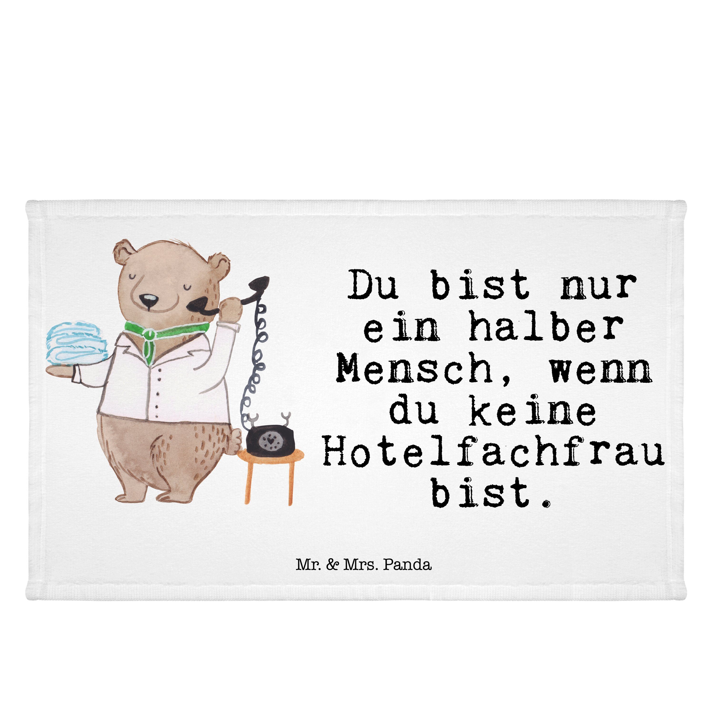 Mr. & Mrs. Panda Handtuch Hotelfachfrau mit Herz - Weiß - Geschenk, Rente, Arbeitskollege, Hote, (1-St)