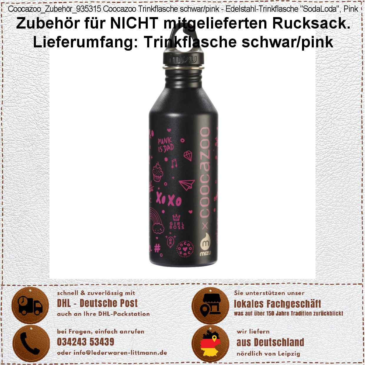 coocazoo Trinkflasche Coocazoo Edelstahl-Trinkflasche "SodaLoda", Pink