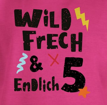 Shirtracer T-Shirt Wild frech und endlich 5 - Wunderbar fünf Jahre 5. Geburtstag