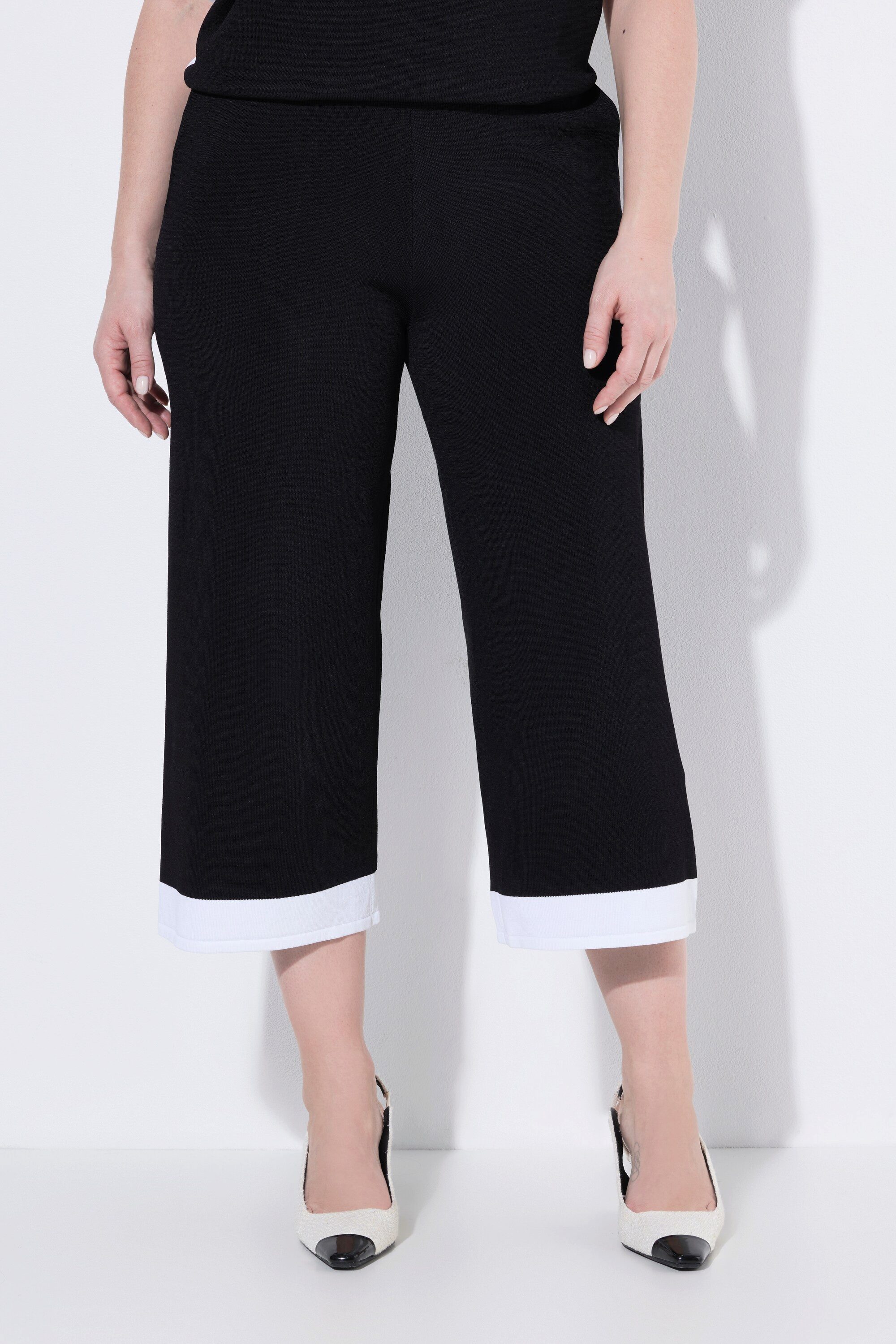 Ulla Popken Schlupfhose Strick-Culotte knielang weites Bein