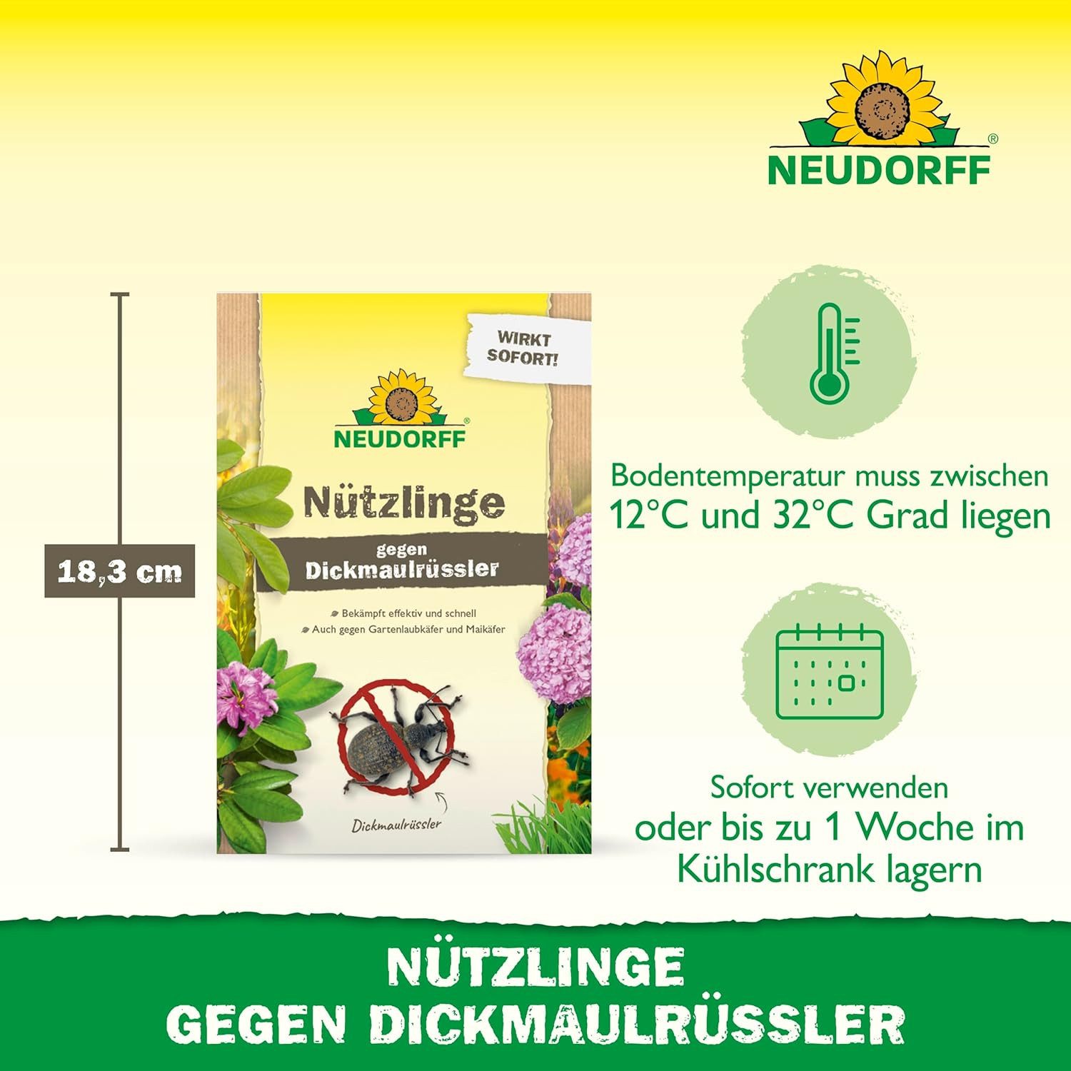 Neudorff Nematoden Nützlinge gegen Dickmaulrüssler 10 Mio HM-Nematoden, Biologische Schädlingsbekämpfung mit HM-Nematoden