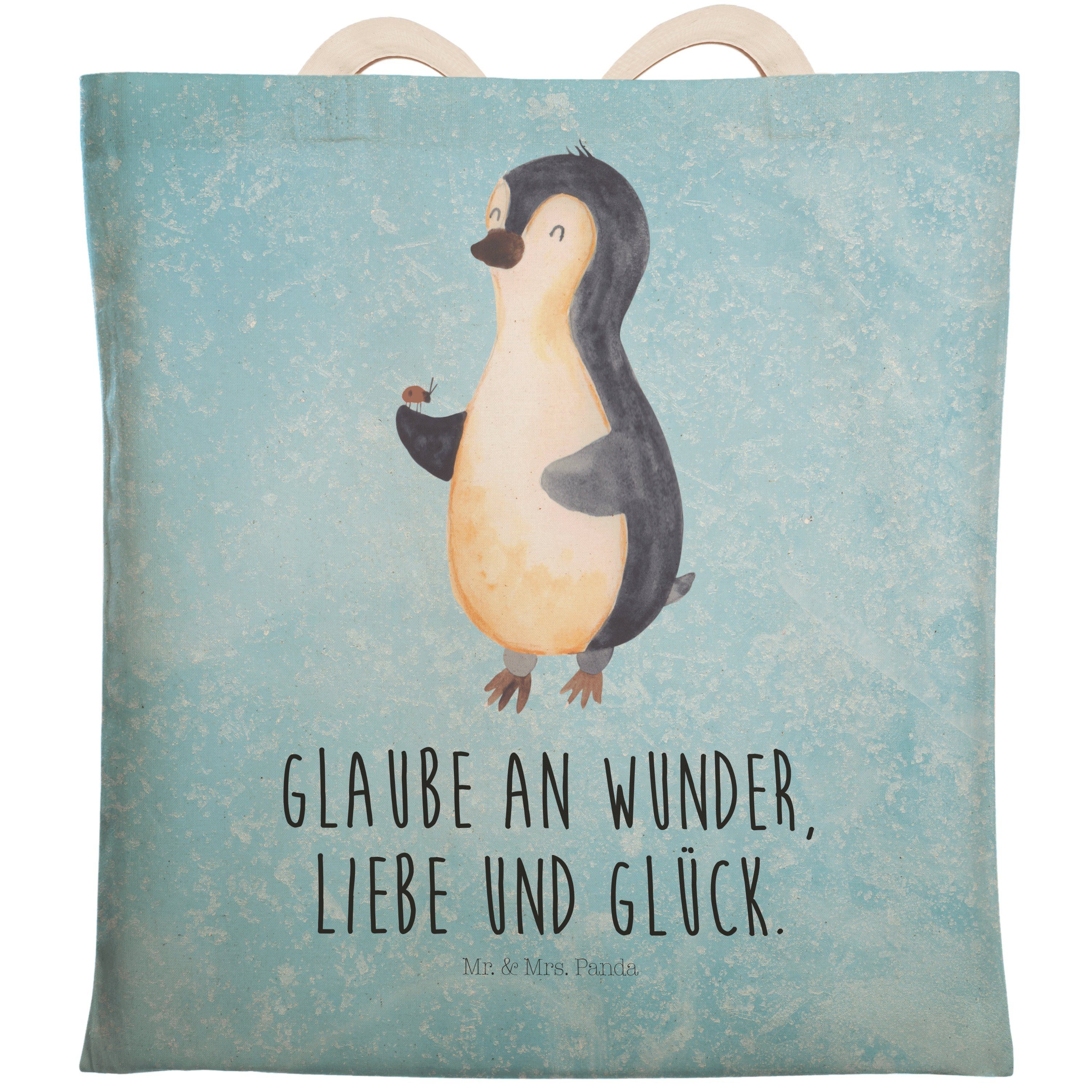 Mr. & Mrs. (1-tlg) Panda Tragetasche - Tragetasche, - Geschenk, Eisblau Lebensfreude, Marienkäfer Pinguin