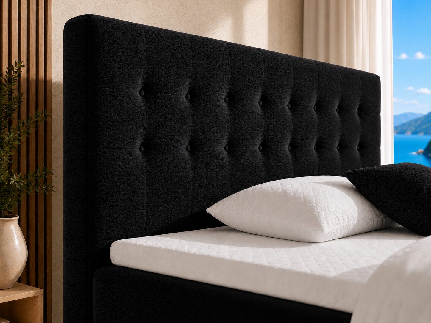 Best for Home Boxspringbett Polsterbett mit 7-Zonen-Taschenfederkernmatratze und Schubladen (Komplettset (Boxspringbett inkl. 2 Matratzen, Topper & Stauraum-Sch – Bild 4 von 5