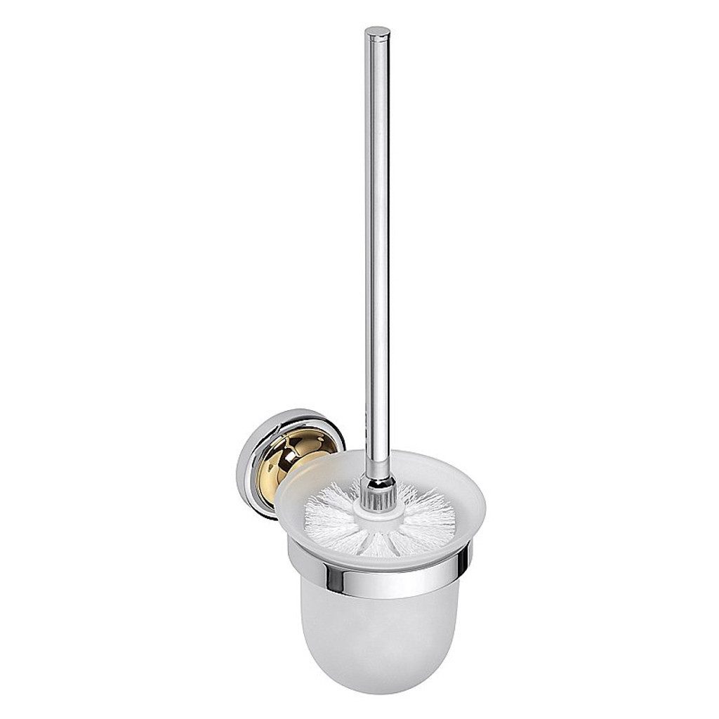 BRILLANTBAD® WC-Garnitur BETRO GOLD WC-Garnitur Messing Gold Chrom Glas für Bad & WC >> Bohren
