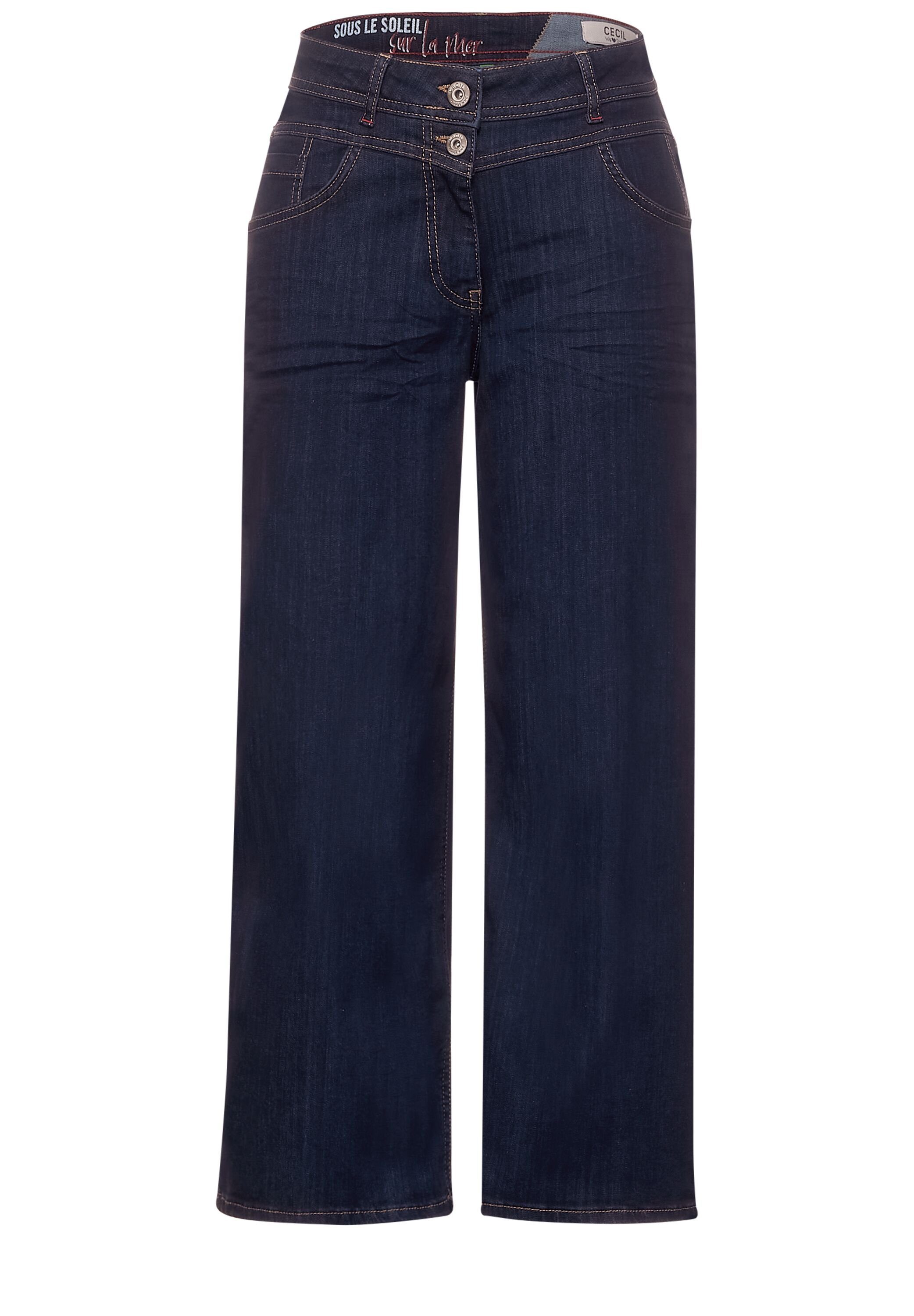 Damen Jeans Cecil Loose-fit-Jeans CECIL Loose Fit Jeans mit Wide Leg 5-Pocket-Style