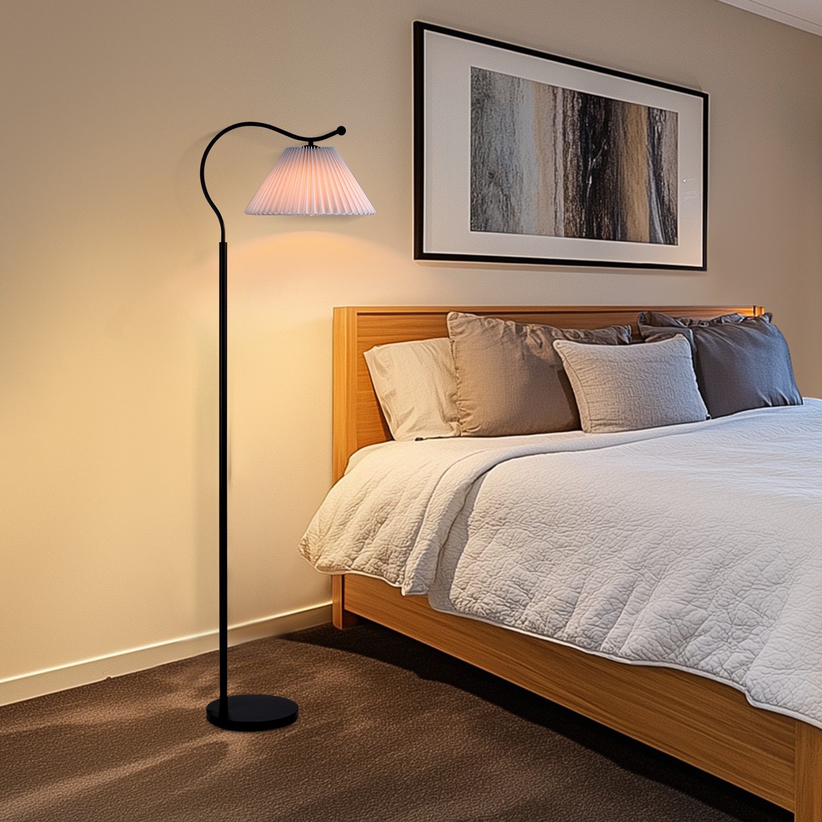 Tukrool Stehlampe Stehleuchten LED E27,Bogenlampe, Lampenschirm günstig online kaufen