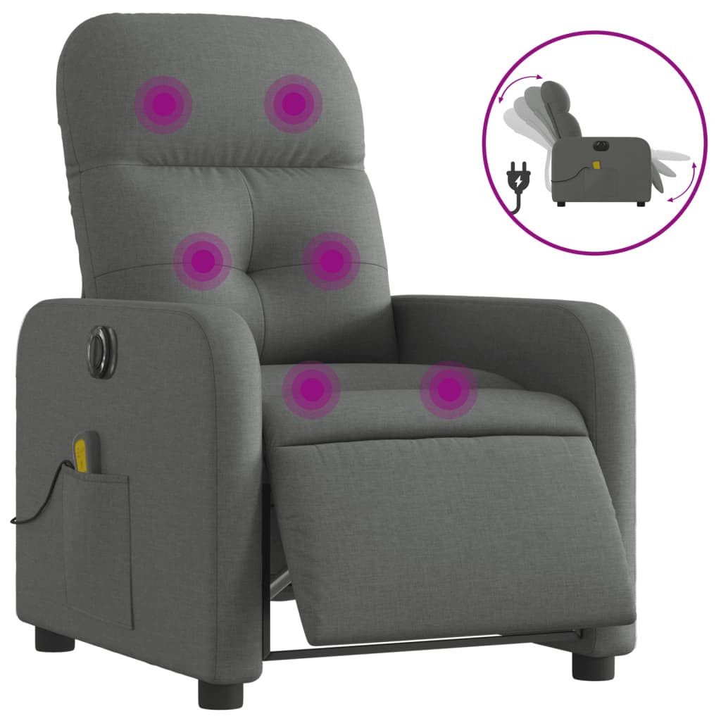 vidaXL Sessel Massagesessel Elektrisch Dunkelgrau Stoff günstig online kaufen